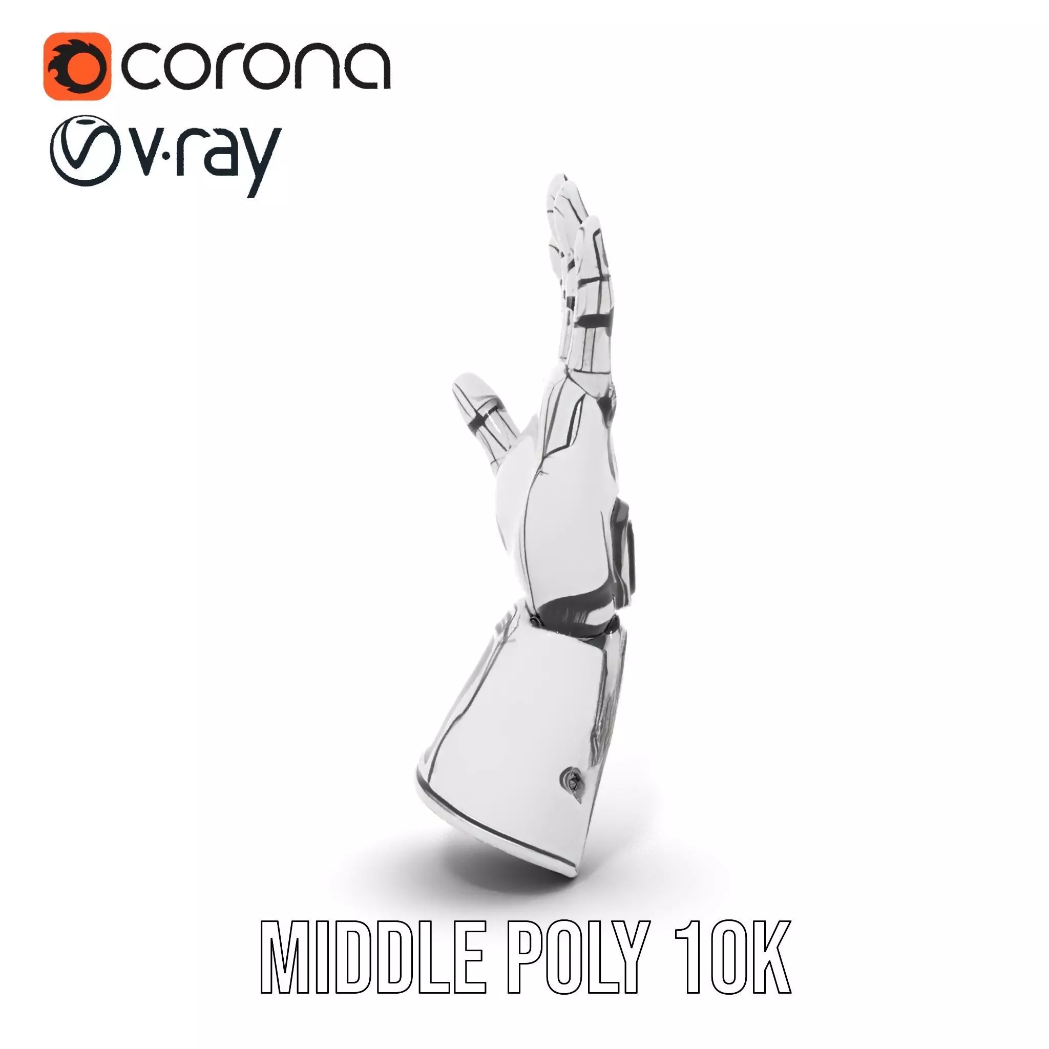 Futuristic Robotic Hand Model Pack High Precision Design Low-poly 3D model_5