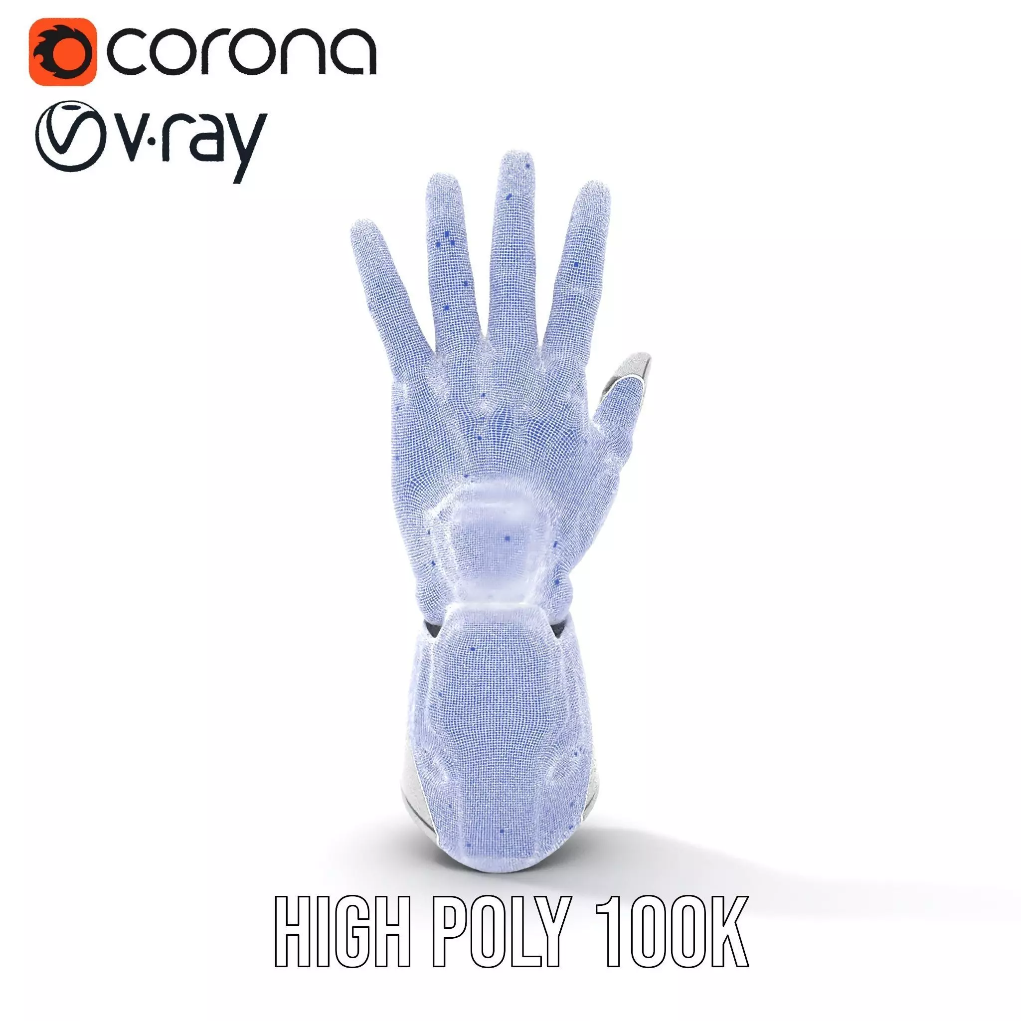 Futuristic Robotic Hand Model Pack High Precision Design Low-poly 3D model_32