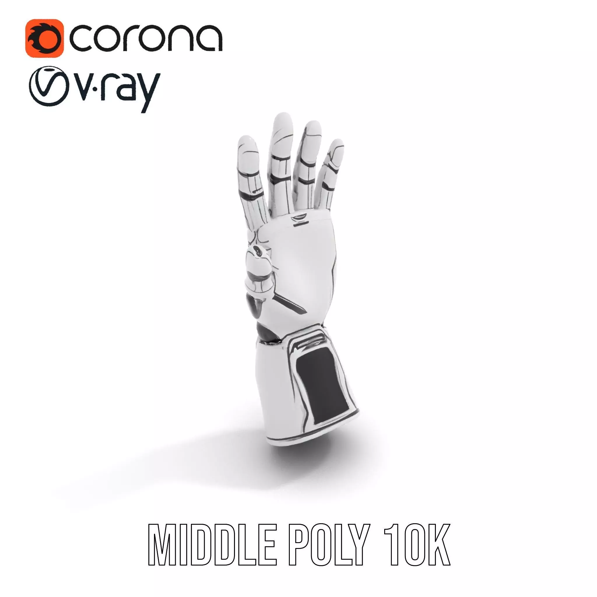 Futuristic Robotic Hand Model Pack High Precision Design Low-poly 3D model_21