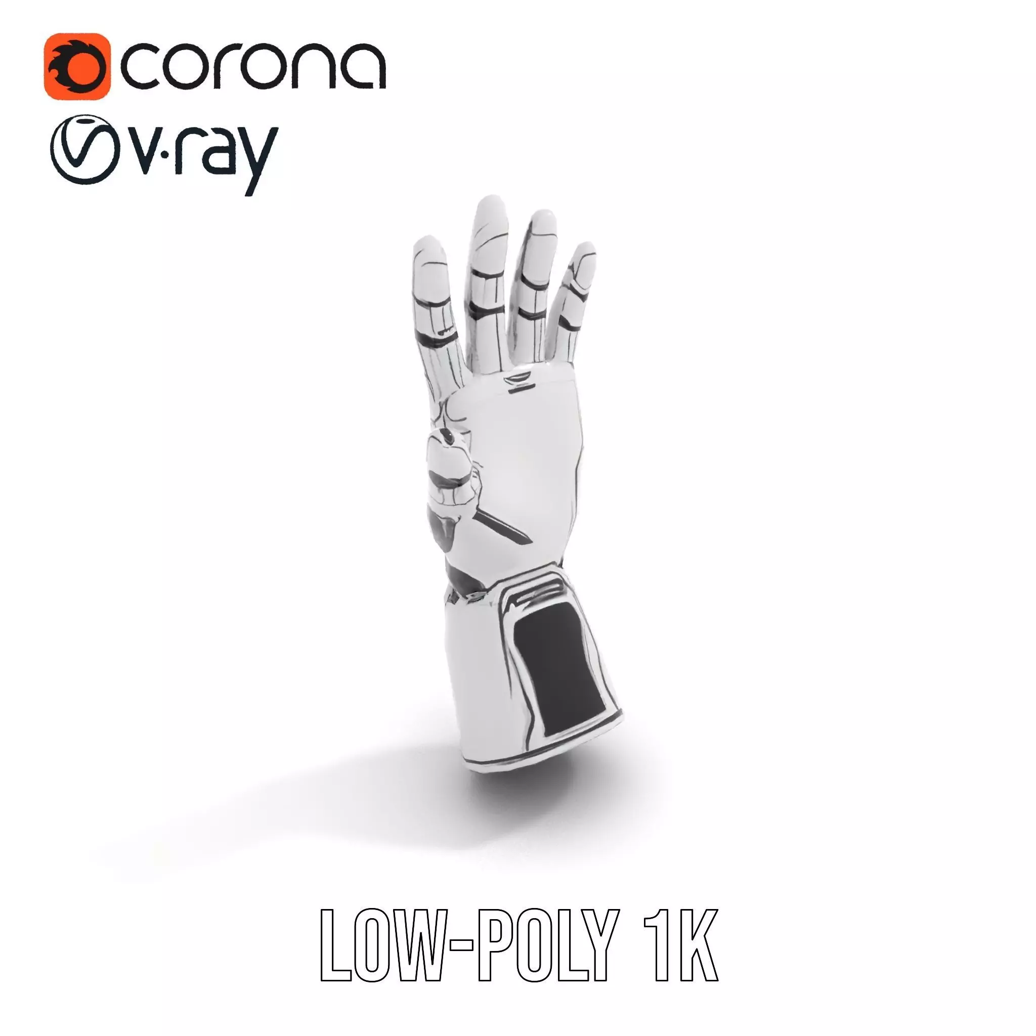 Futuristic Robotic Hand Model Pack High Precision Design Low-poly 3D model_19