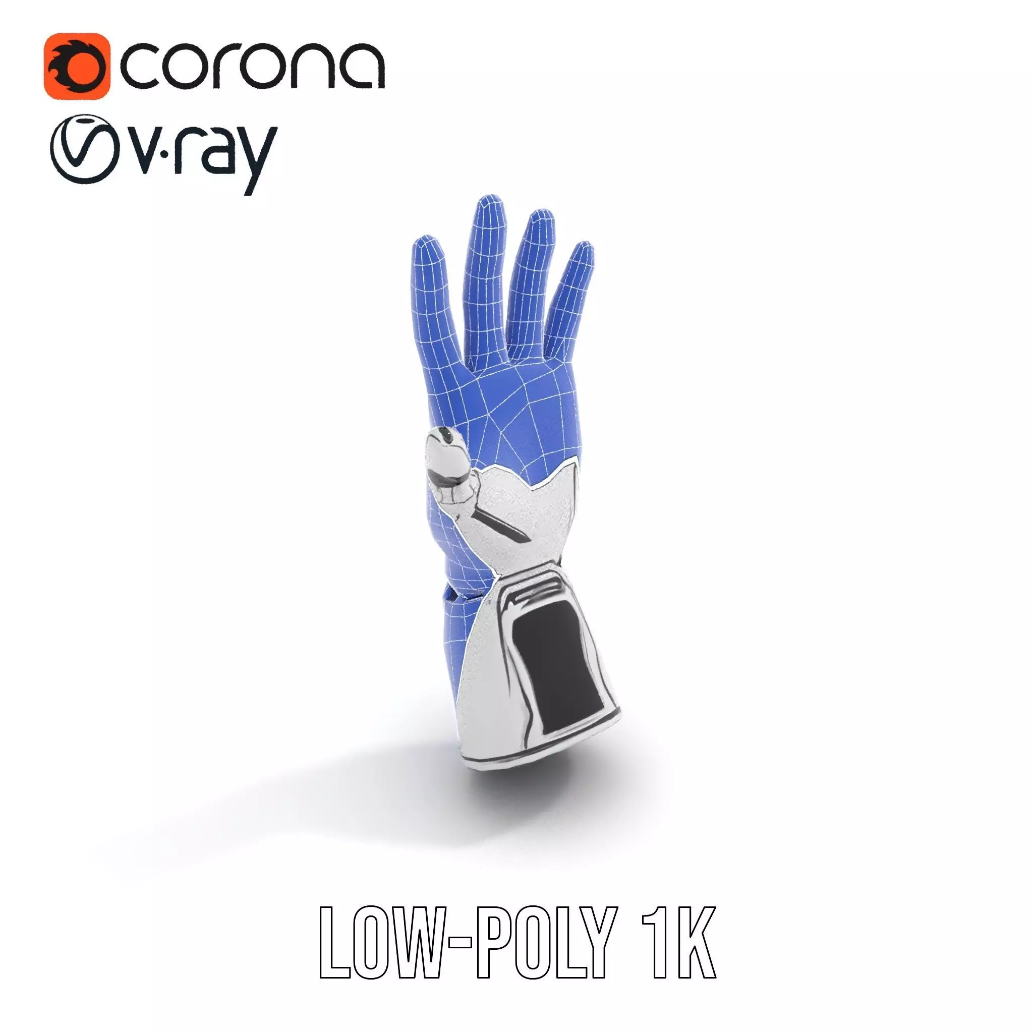 Futuristic Robotic Hand Model Pack High Precision Design Low-poly 3D model_25