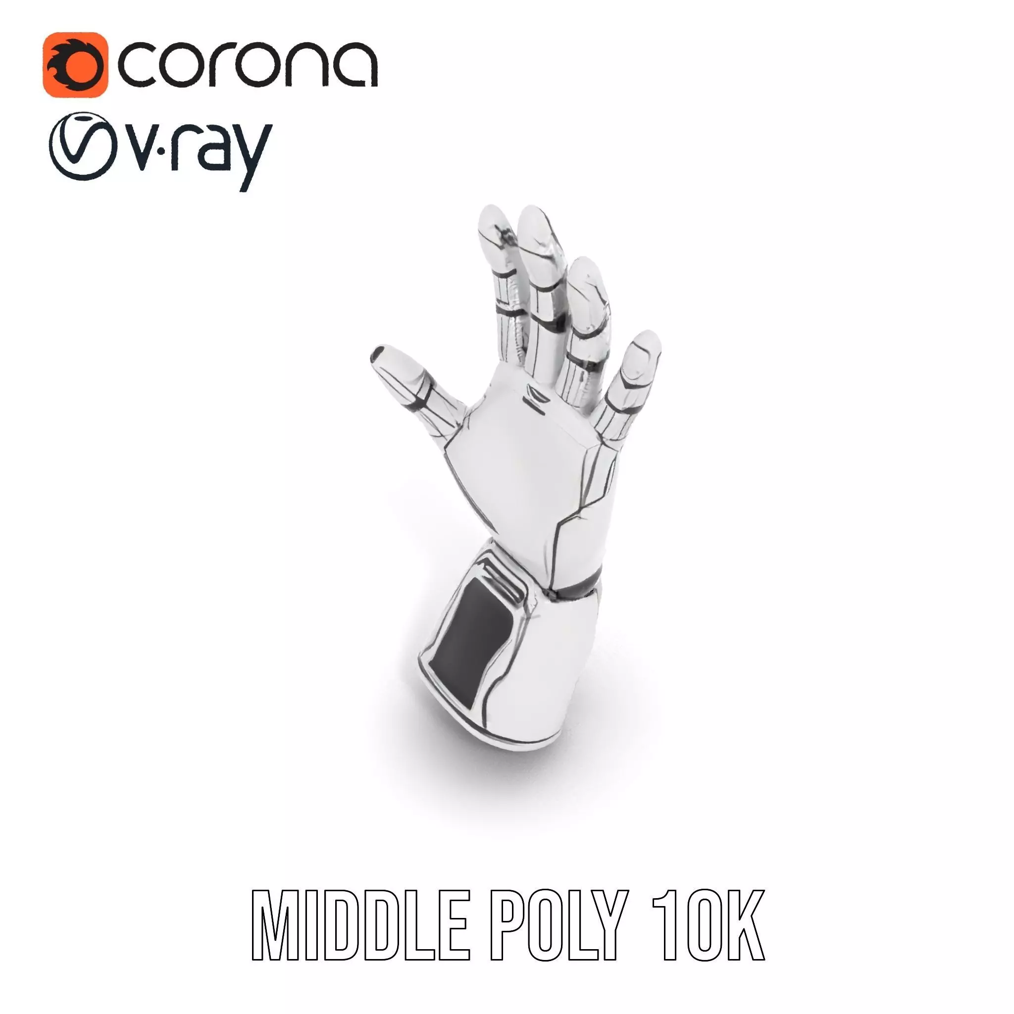 Futuristic Robotic Hand Model Pack High Precision Design Low-poly 3D model_24