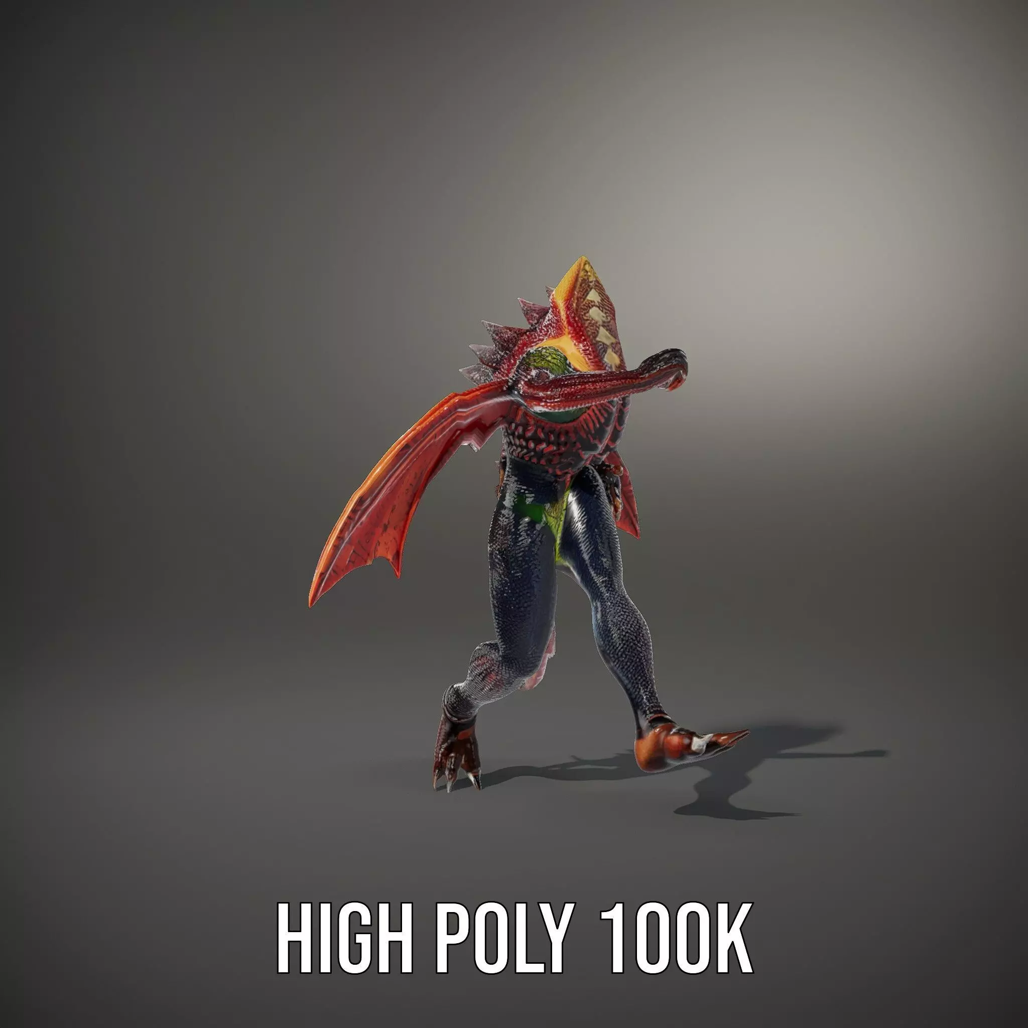 Dragon Creature Model Pack with Detailed Scales and Wings Low-poly 3D model_17