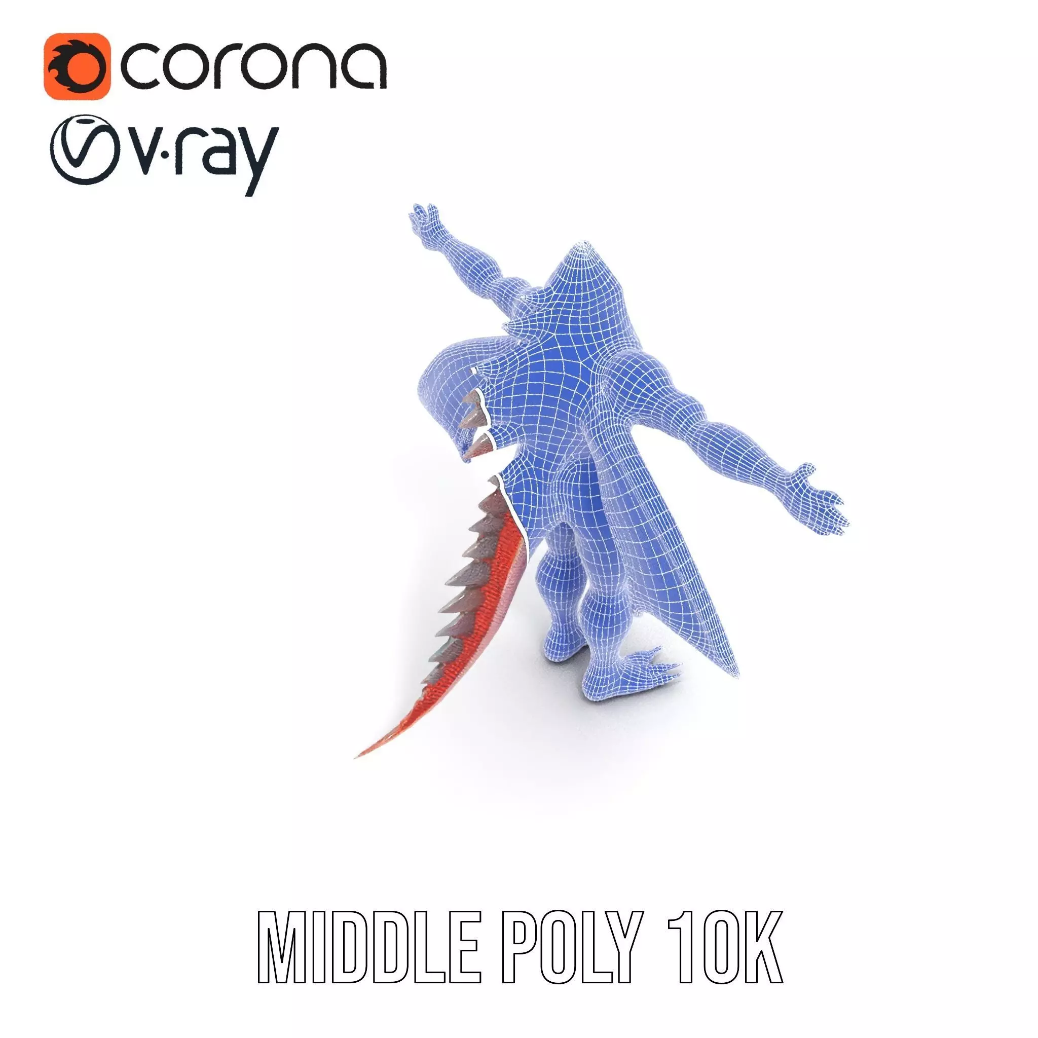 Dragon Creature Model Pack with Detailed Scales and Wings Low-poly 3D model_24