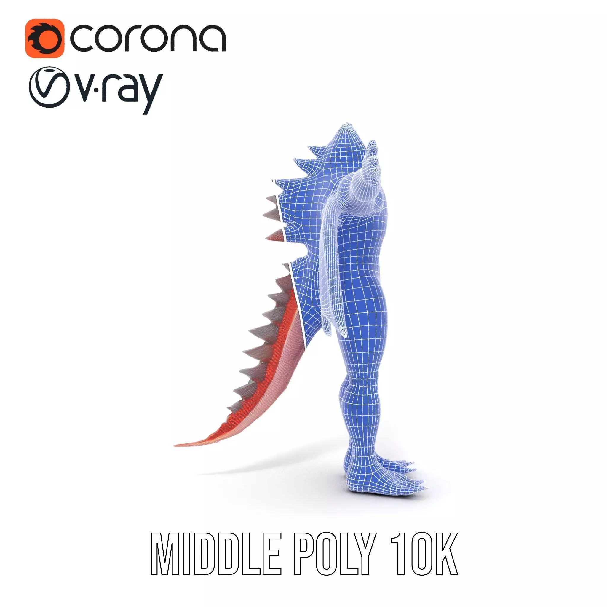 Dragon Creature Model Pack with Detailed Scales and Wings Low-poly 3D model_30