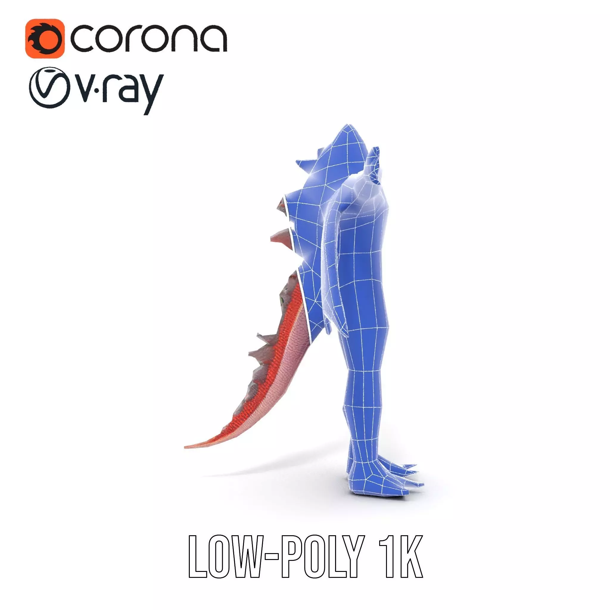 Dragon Creature Model Pack with Detailed Scales and Wings Low-poly 3D model_16