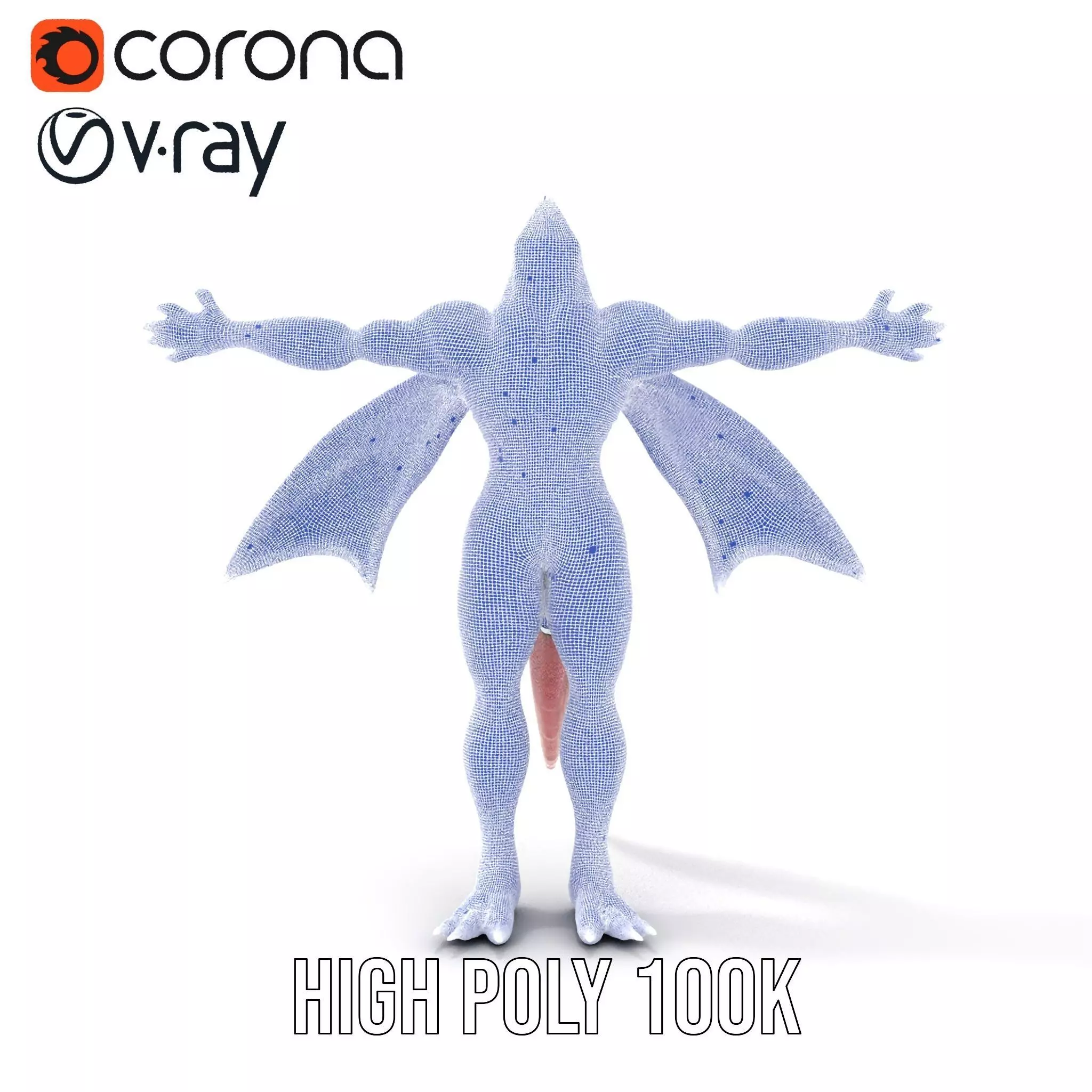 Dragon Creature Model Pack with Detailed Scales and Wings Low-poly 3D model_26