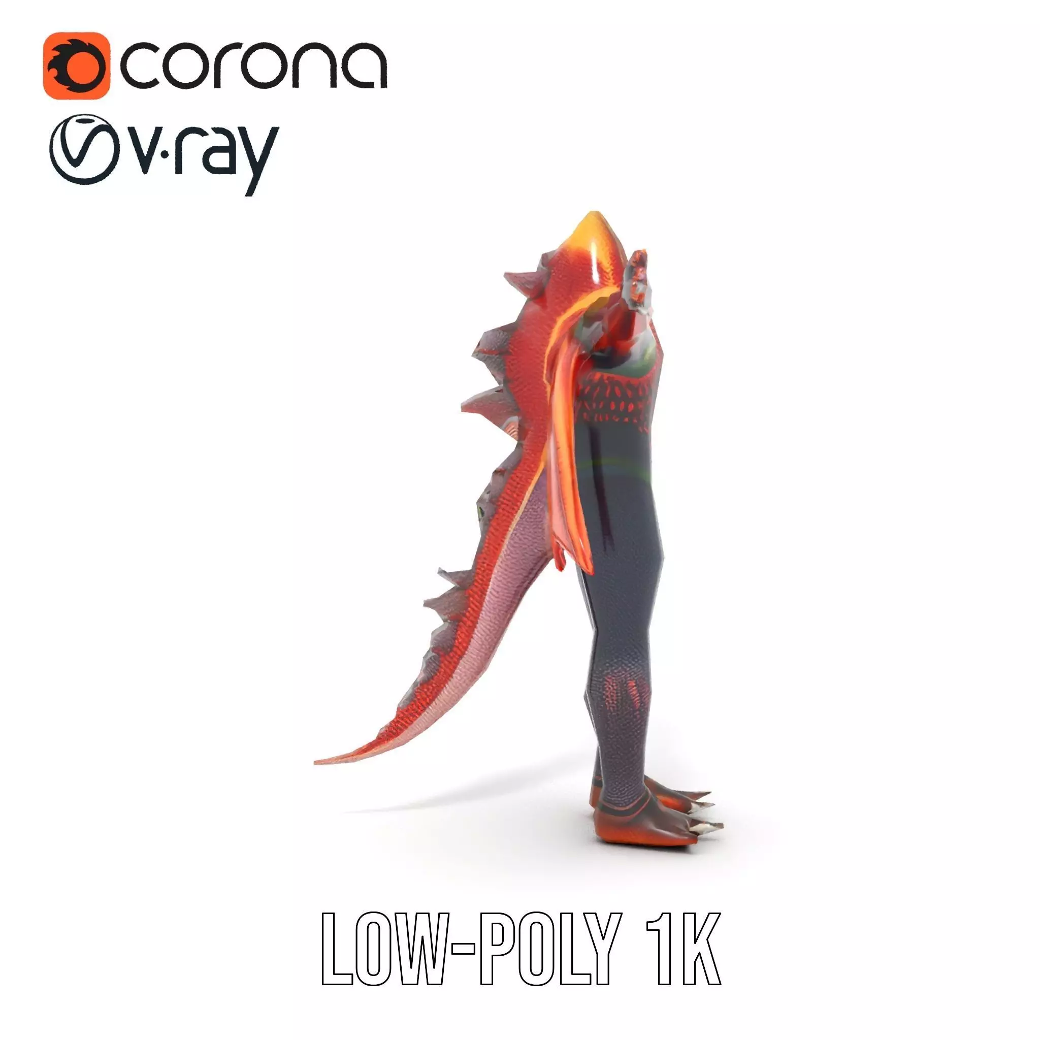 Dragon Creature Model Pack with Detailed Scales and Wings Low-poly 3D model_19