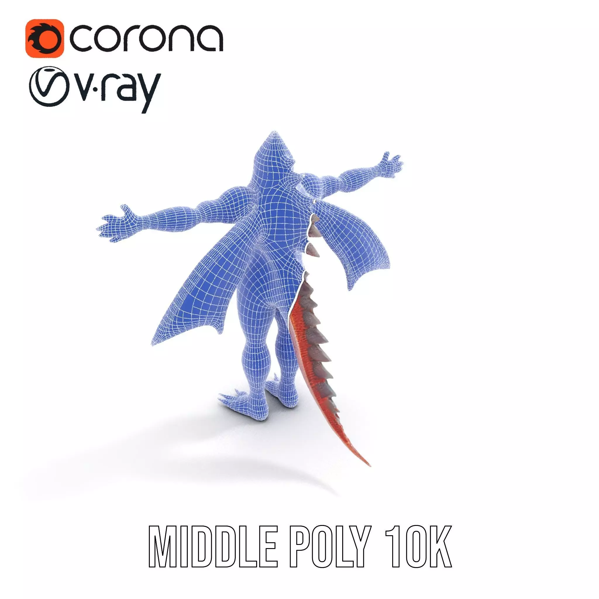 Dragon Creature Model Pack with Detailed Scales and Wings Low-poly 3D model_21