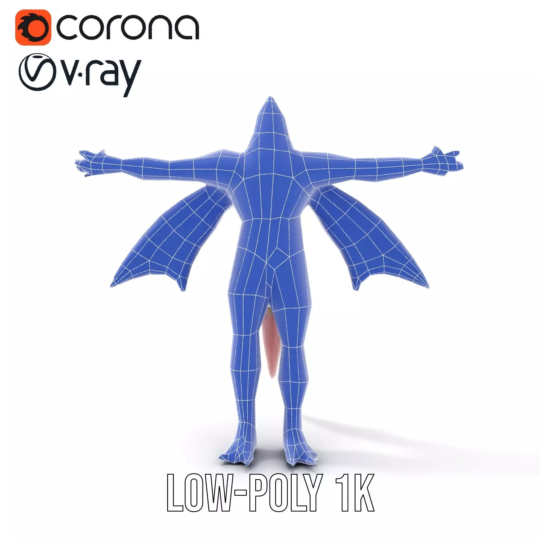 Dragon Creature Model Pack with Detailed Scales and Wings Low-poly 3D model_31