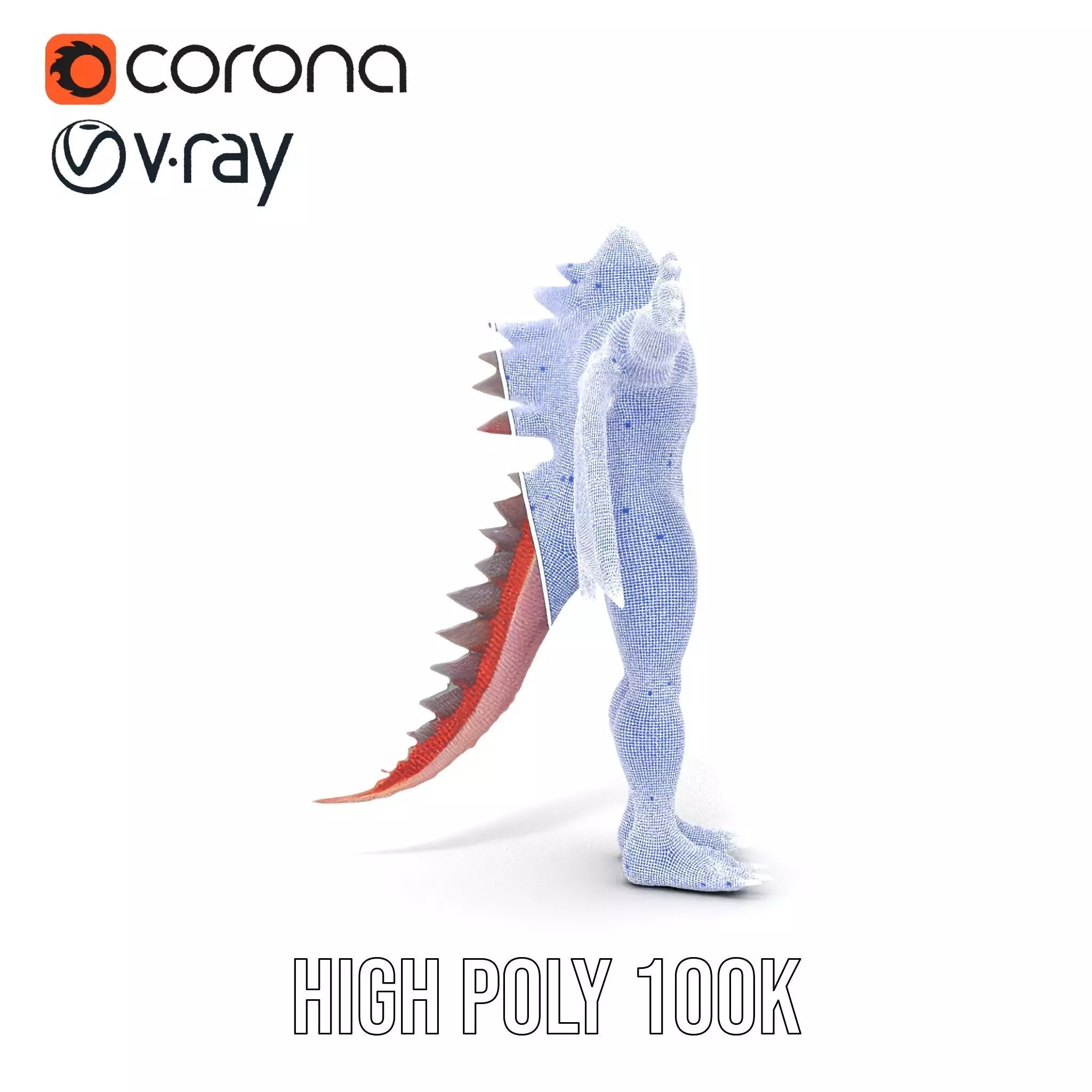 Dragon Creature Model Pack with Detailed Scales and Wings Low-poly 3D model_33