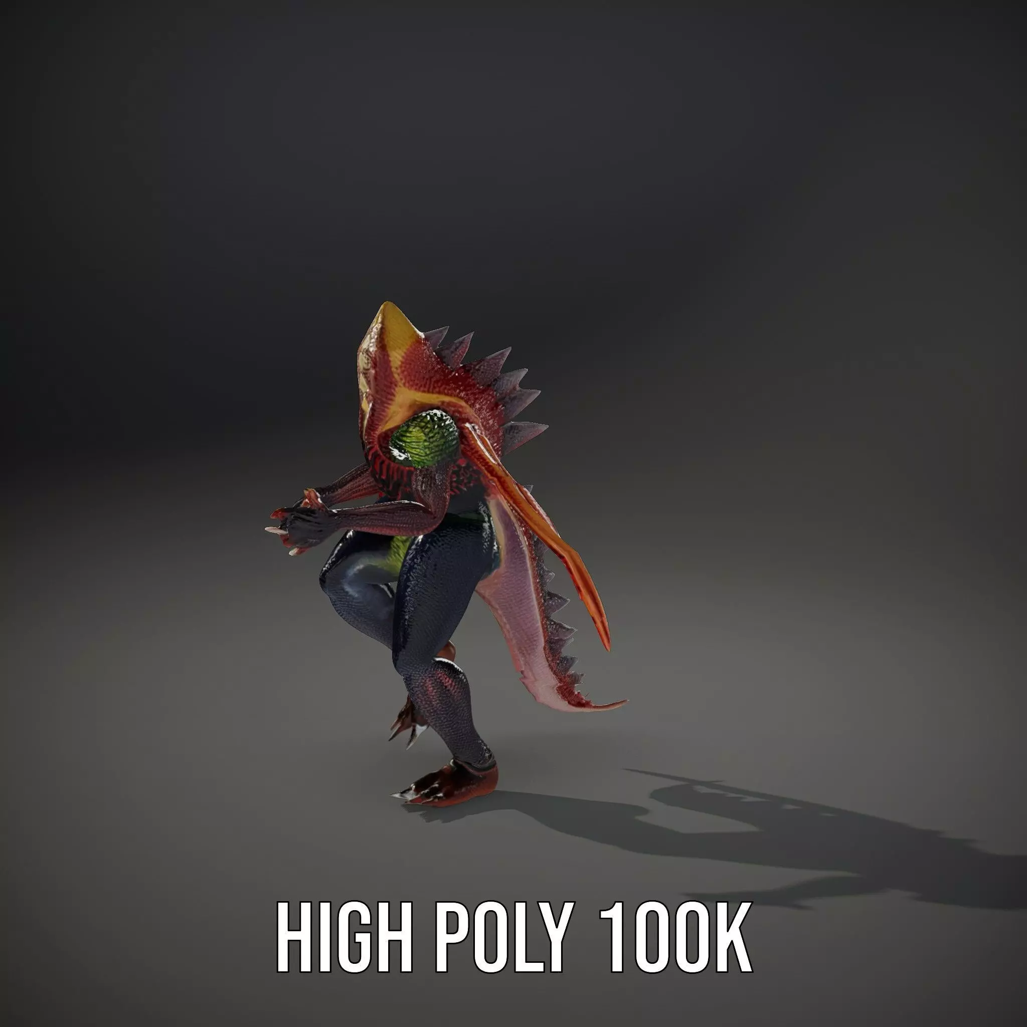 Dragon Creature Model Pack with Detailed Scales and Wings Low-poly 3D model_34