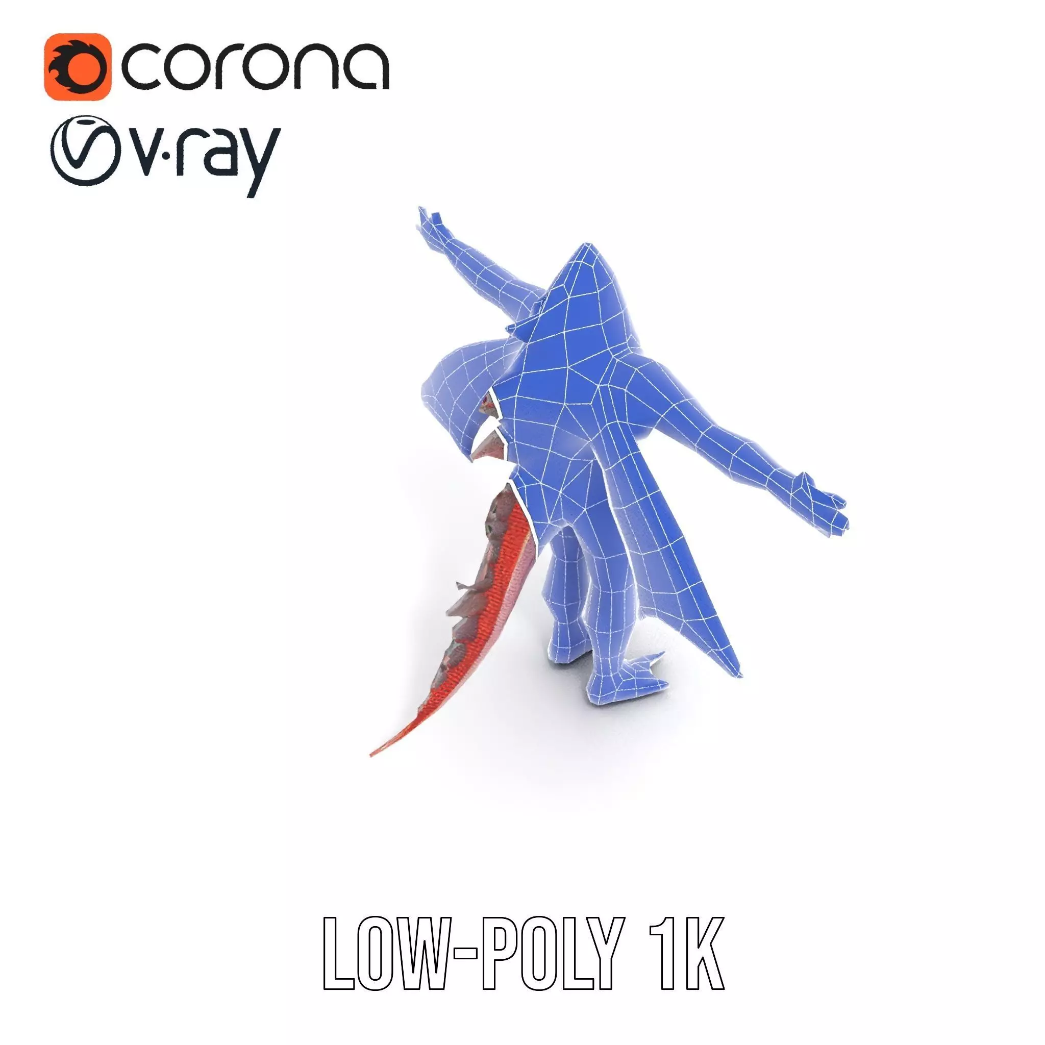 Dragon Creature Model Pack with Detailed Scales and Wings Low-poly 3D model_25