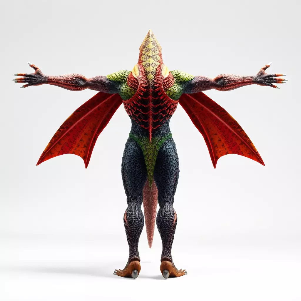 Dragon Creature Model Pack with Detailed Scales and Wings Low-poly 3D model_2