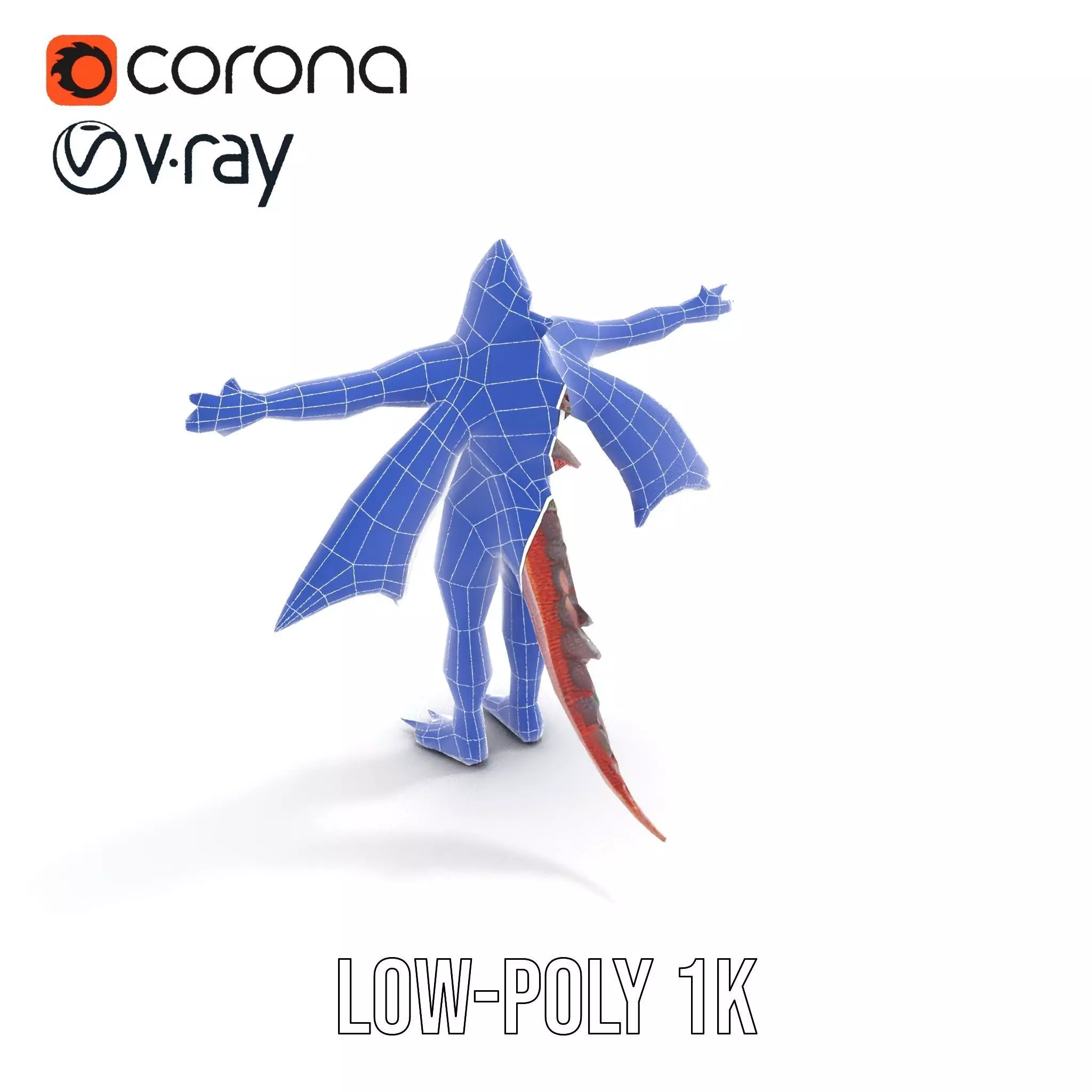 Dragon Creature Model Pack with Detailed Scales and Wings Low-poly 3D model_28