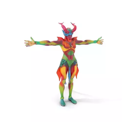 Colorful Dragon Humanoid Model Pack with Detailed Textures