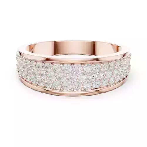 Round Cut Diamond Band Style Wedding Ring For Men 3DM STL Video 3D print model