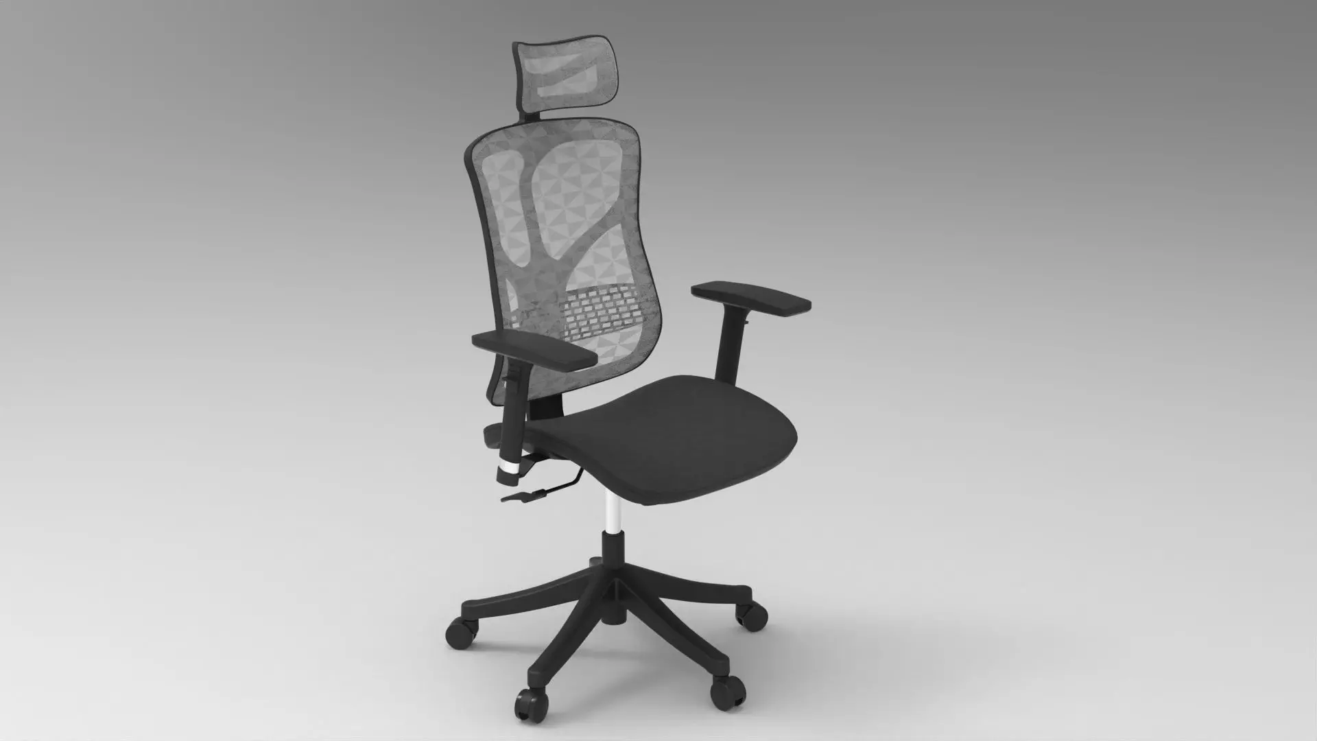 gaming chair Low-poly 3D model_0