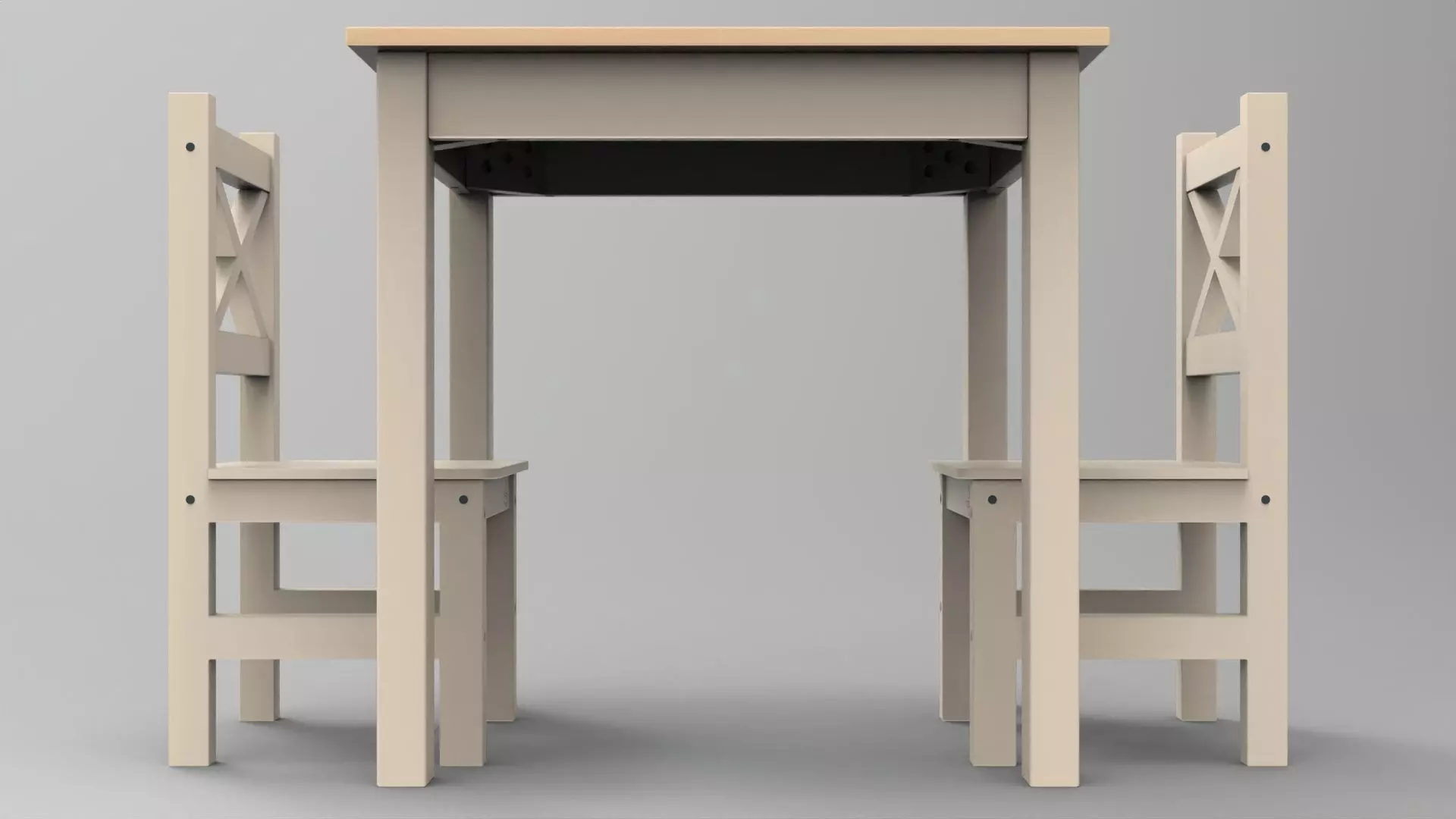 coffee table and chair Low-poly 3D model_7