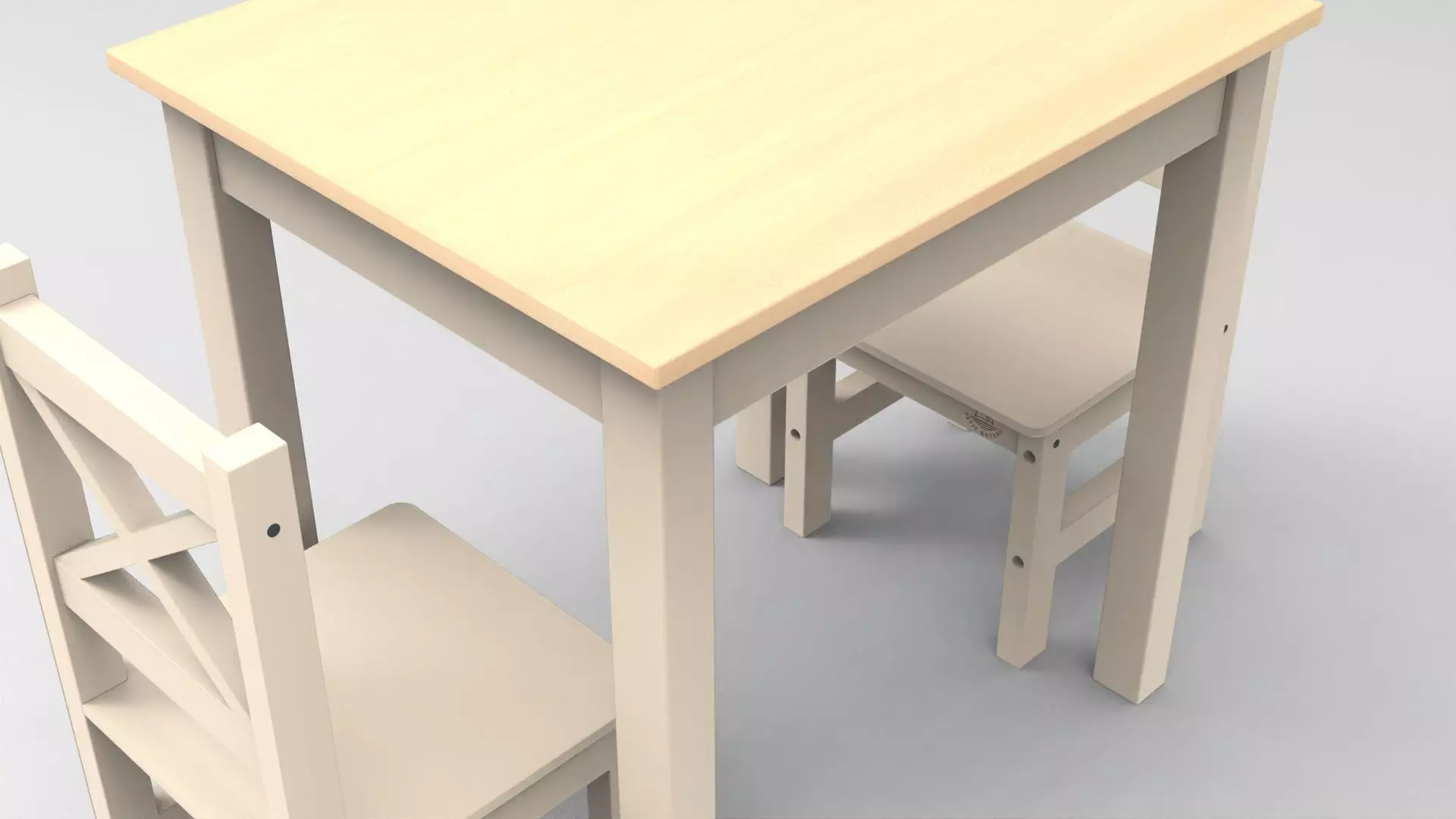coffee table and chair Low-poly 3D model_5