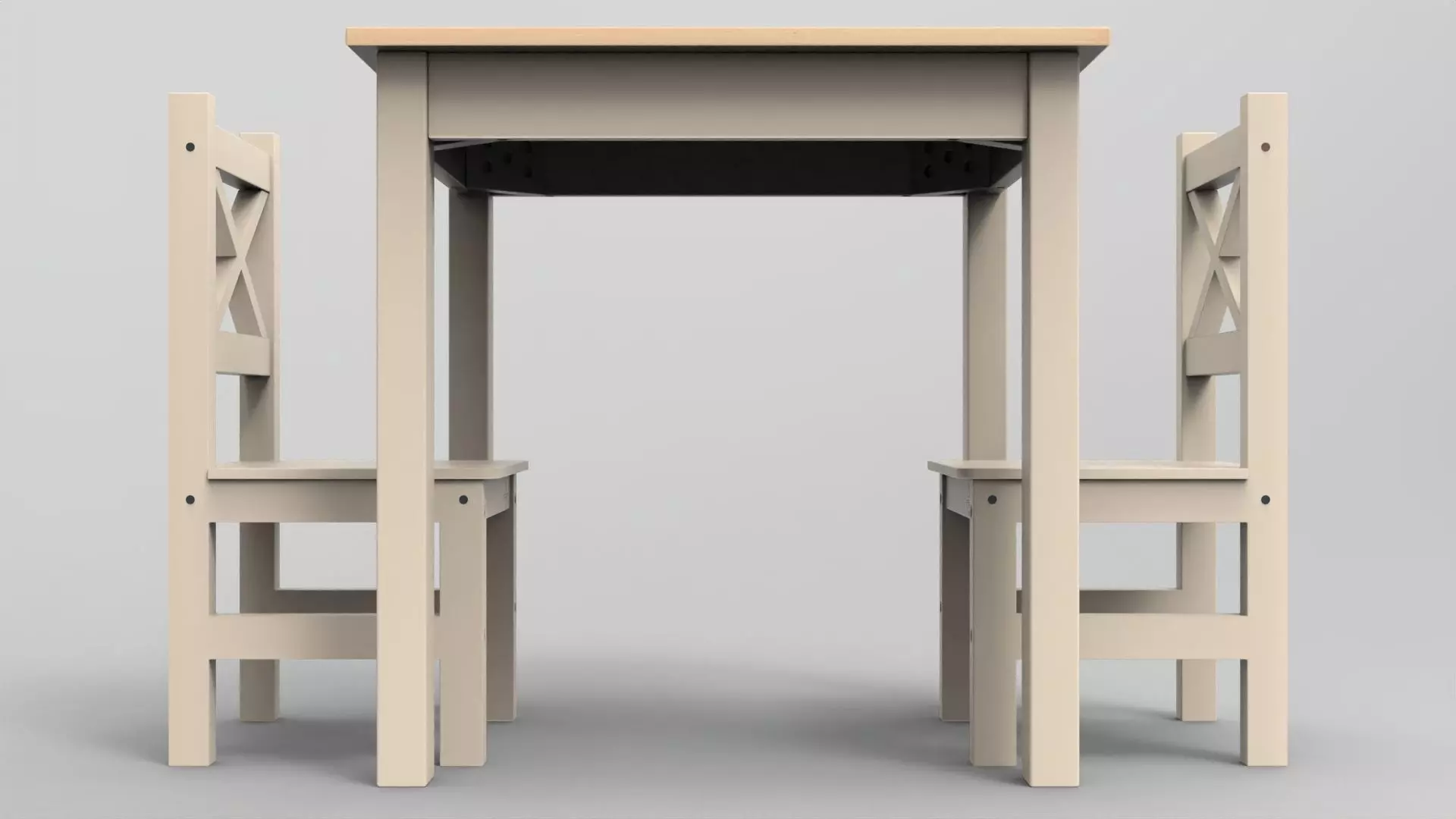 coffee table and chair Low-poly 3D model_10