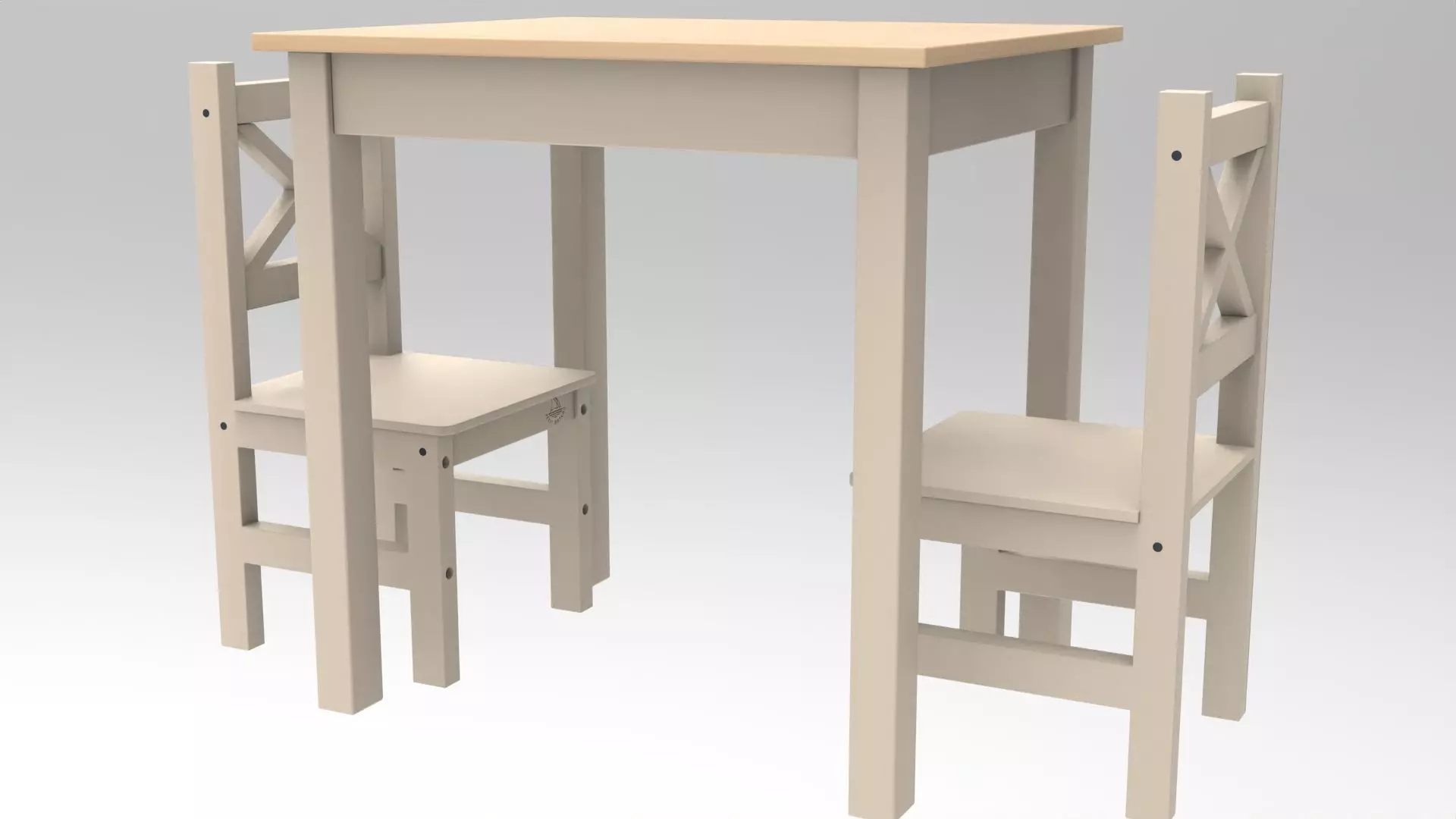 coffee table and chair Low-poly 3D model_4