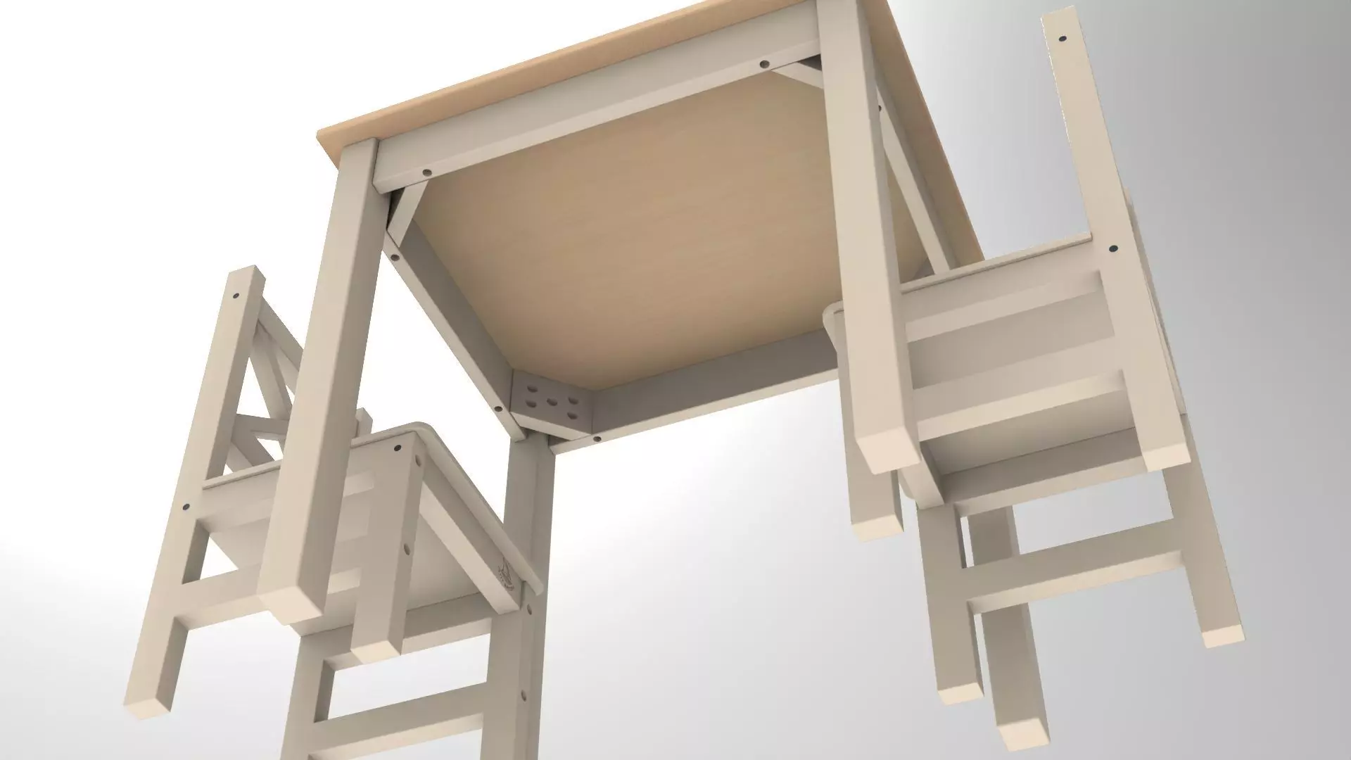 coffee table and chair Low-poly 3D model_20