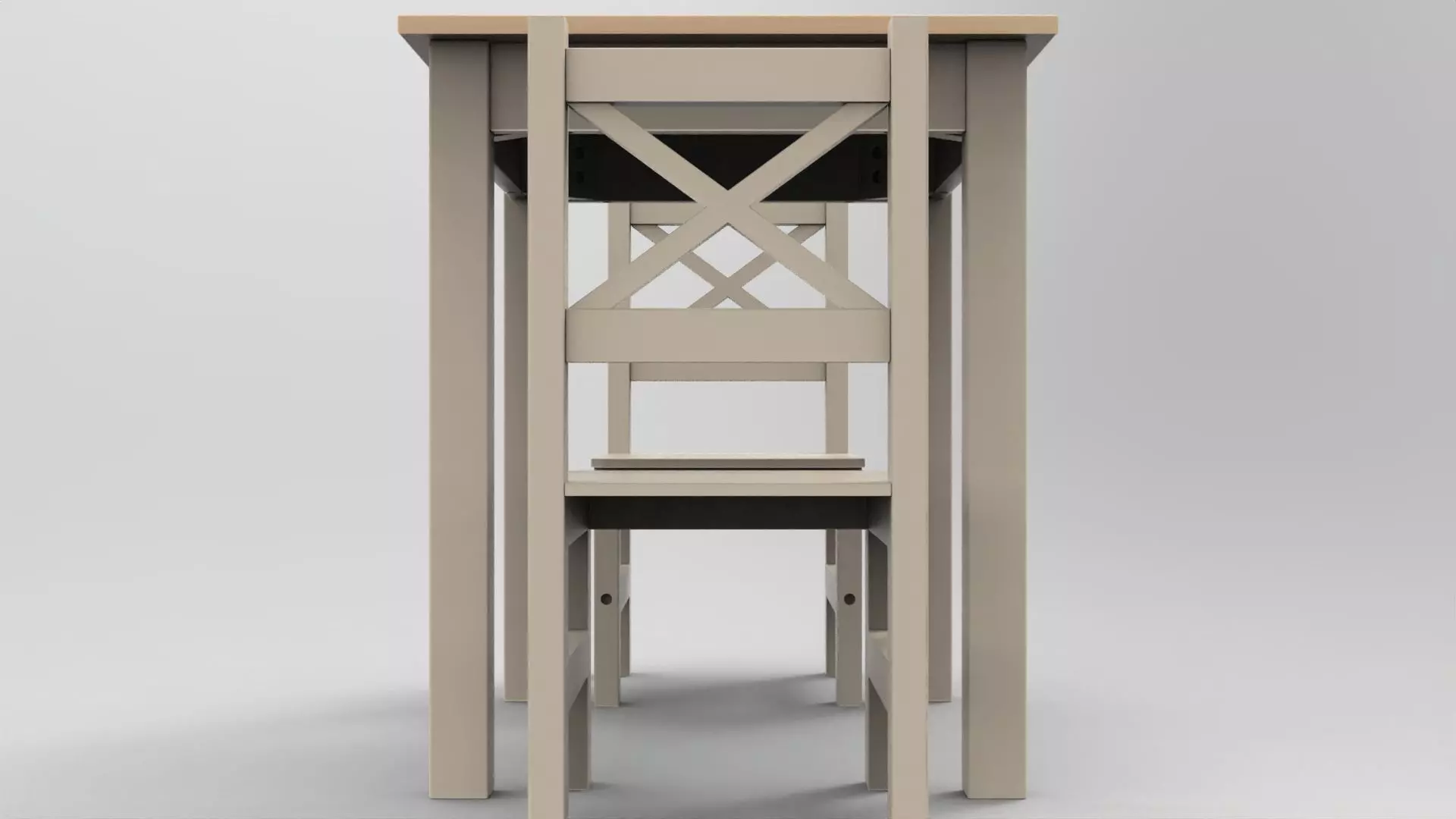 coffee table and chair Low-poly 3D model_13