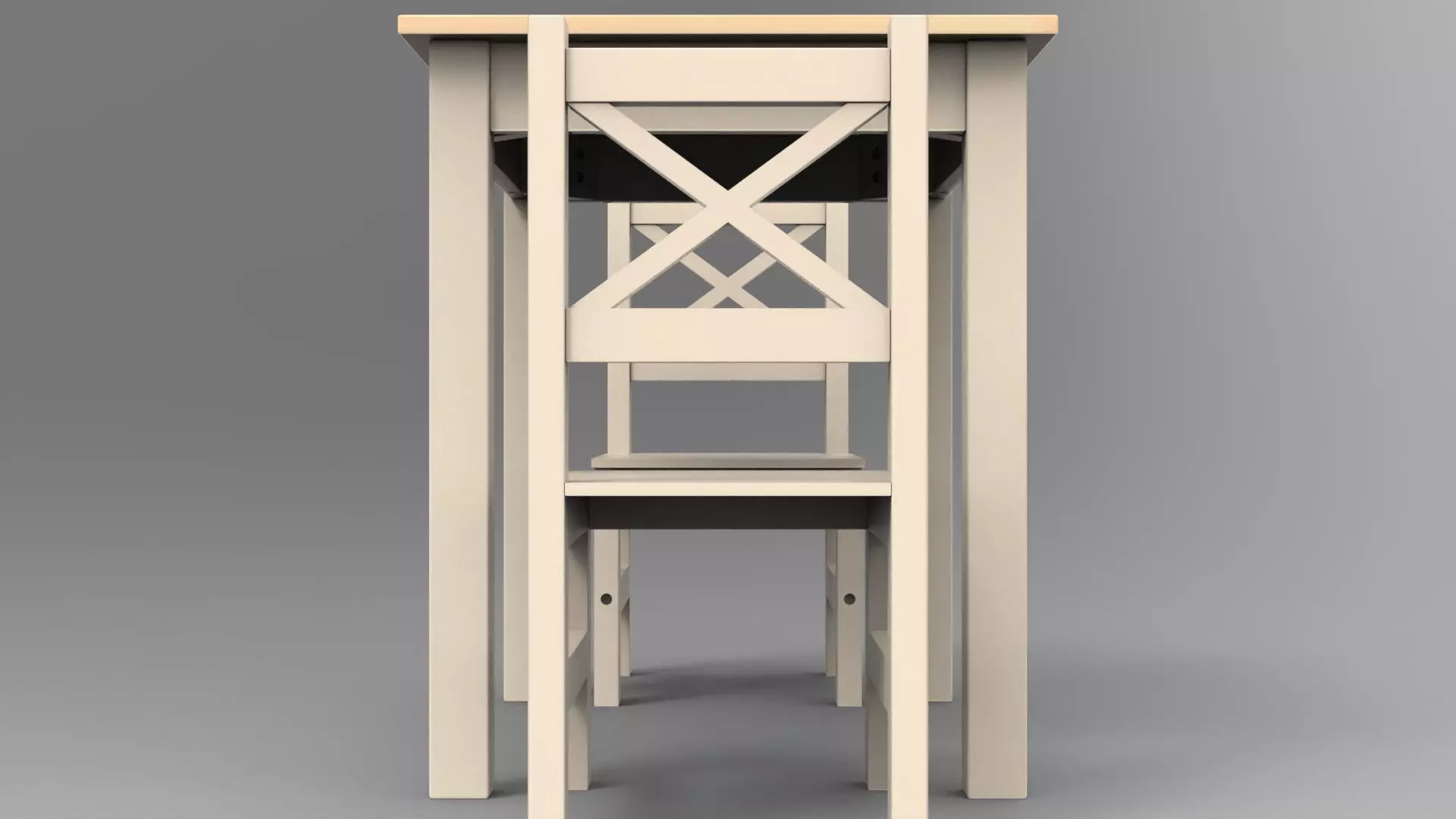 coffee table and chair Low-poly 3D model_12