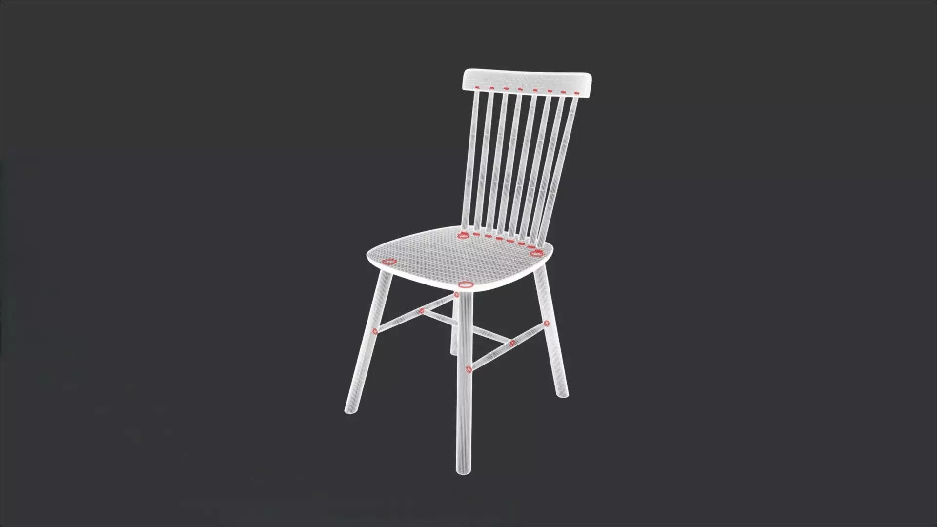 Wood Desk And Chair 3D model_6
