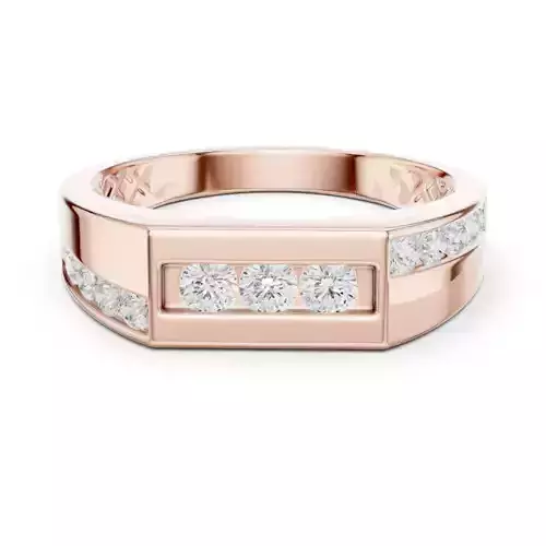 Round Diamond Engagement Wedding Ring For Men 3DM STL Video 