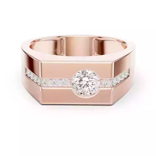 Round Diamond Engagement Wedding Ring For Man 3DM STL Video