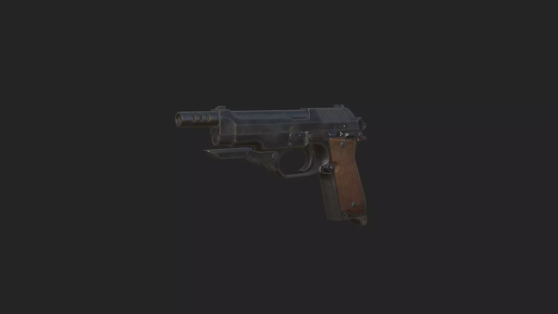 Pistol 3D Model 014 Low-poly 3D model_0