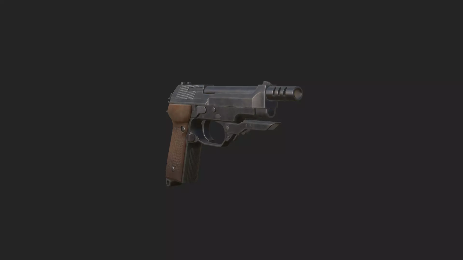 Pistol 3D Model 014 Low-poly 3D model_7
