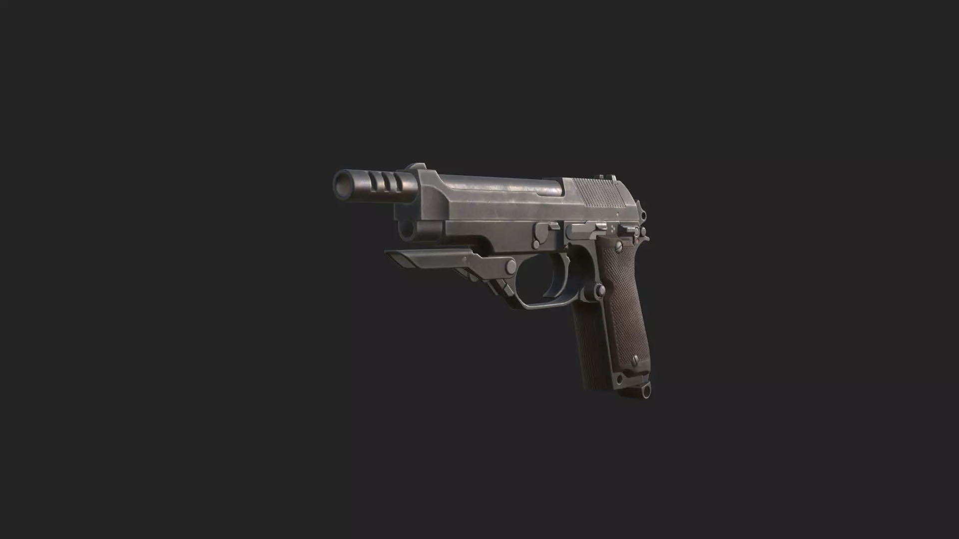 Pistol 3D Model 014 Low-poly 3D model_9