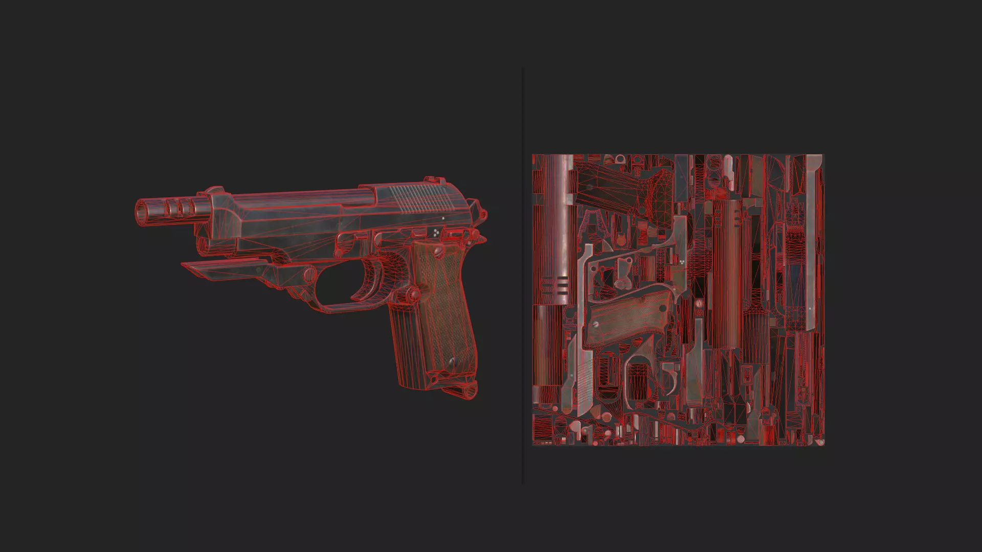 Pistol 3D Model 014 Low-poly 3D model_12