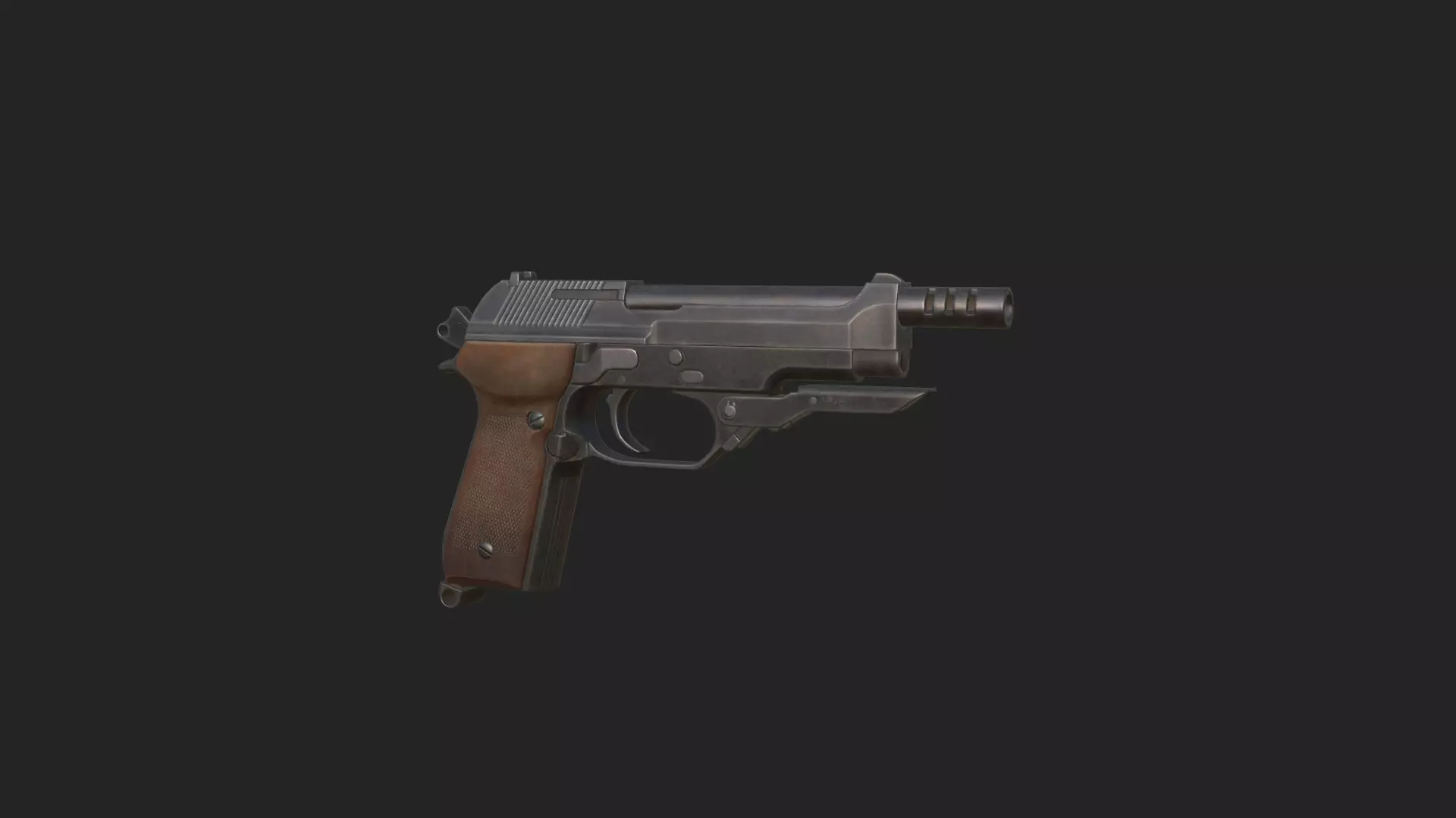 Pistol 3D Model 014 Low-poly 3D model_6
