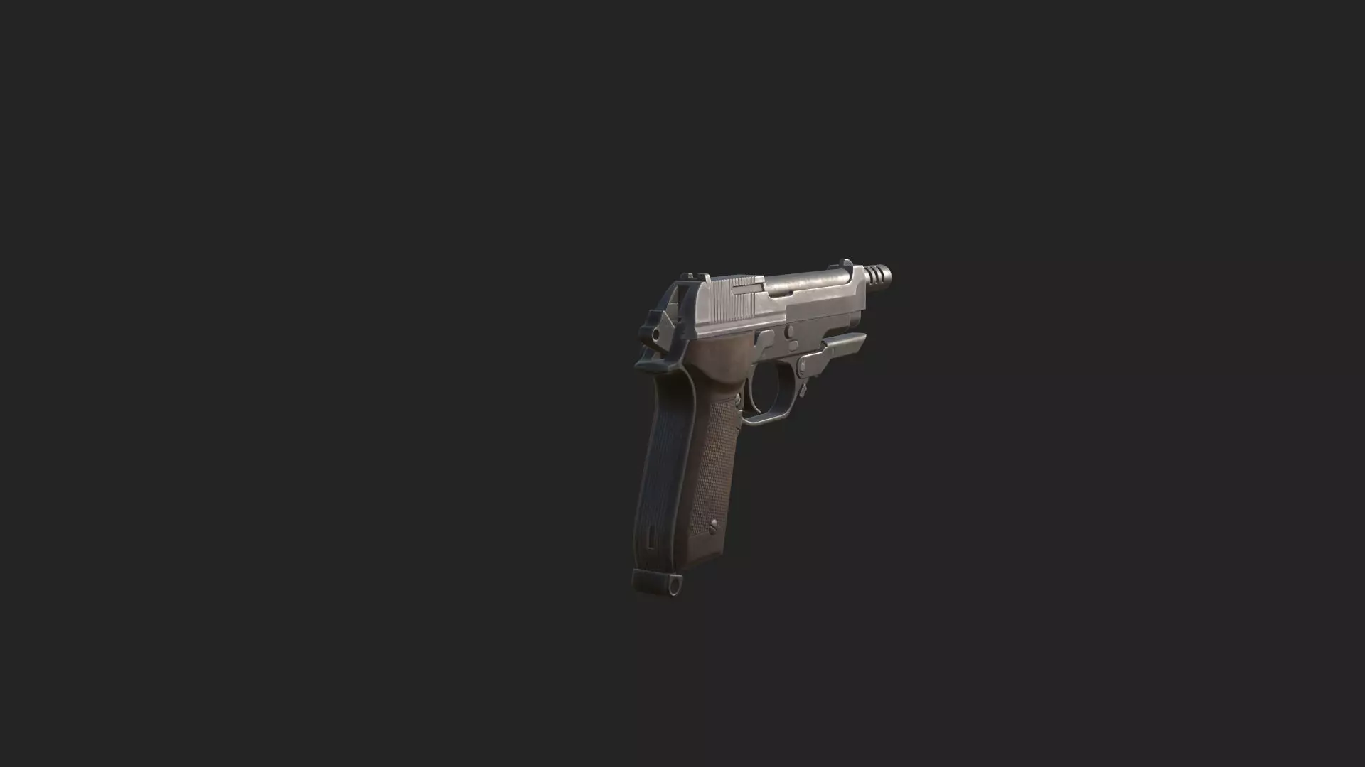 Pistol 3D Model 014 Low-poly 3D model_4