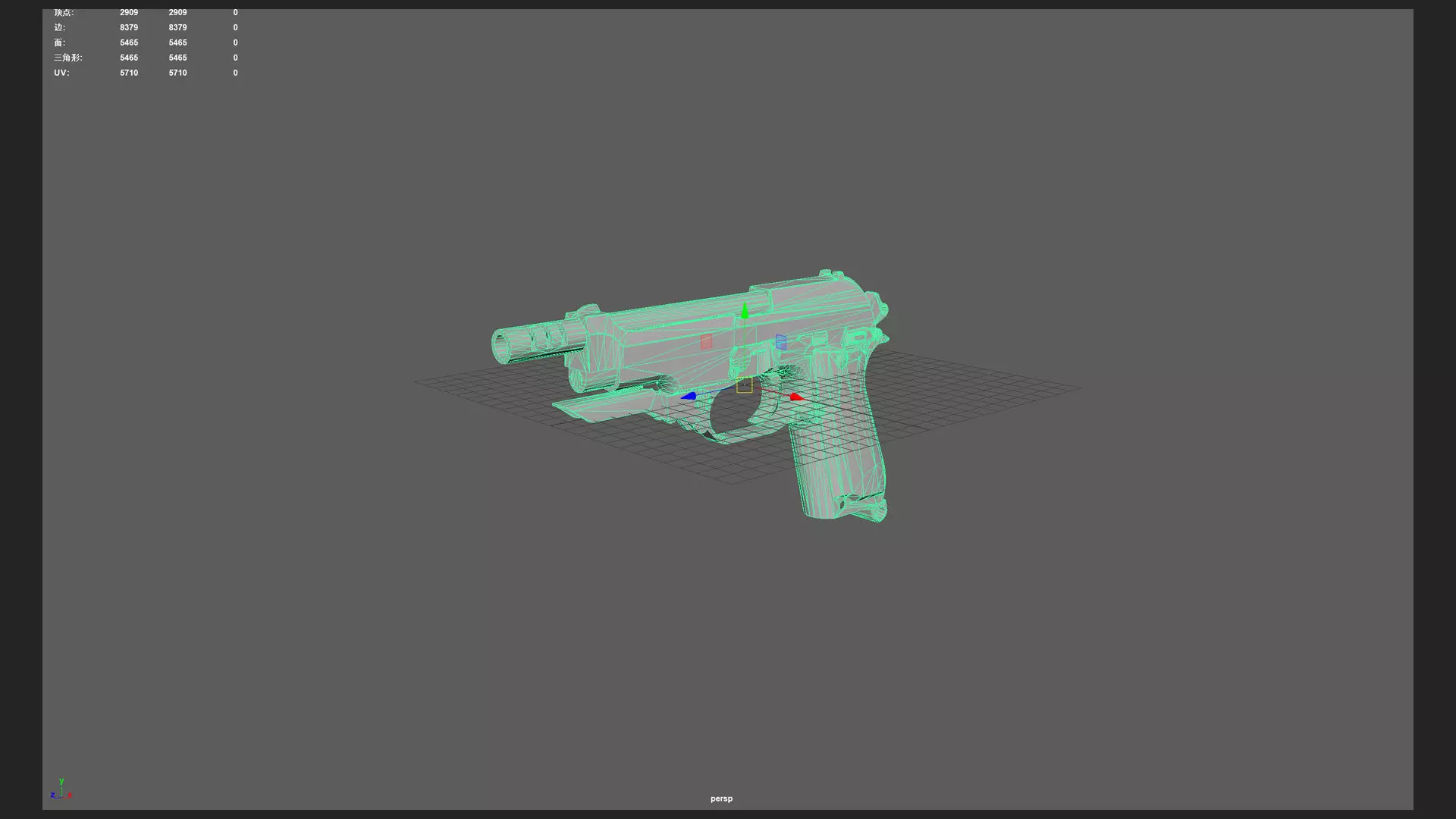 Pistol 3D Model 014 Low-poly 3D model_13