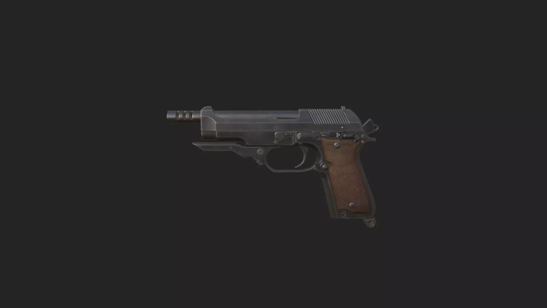 Pistol 3D Model 014 Low-poly 3D model_1