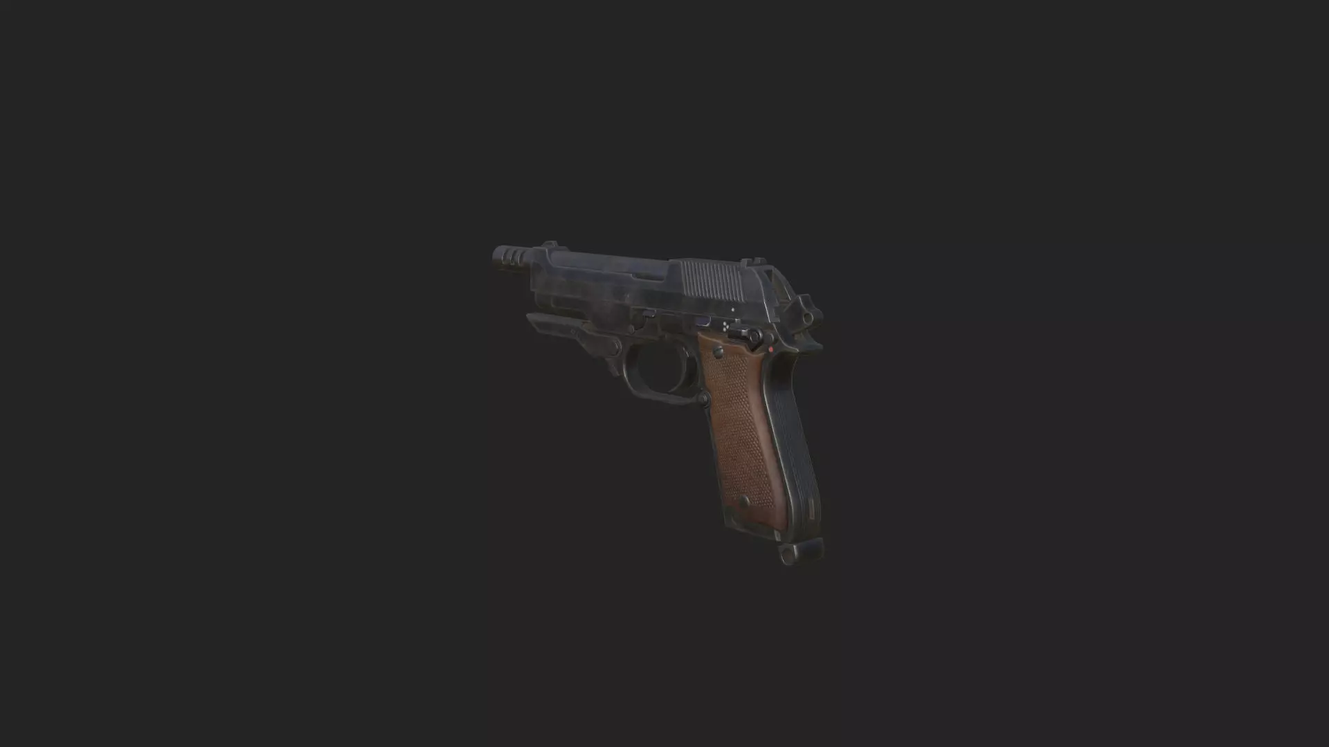 Pistol 3D Model 014 Low-poly 3D model_2