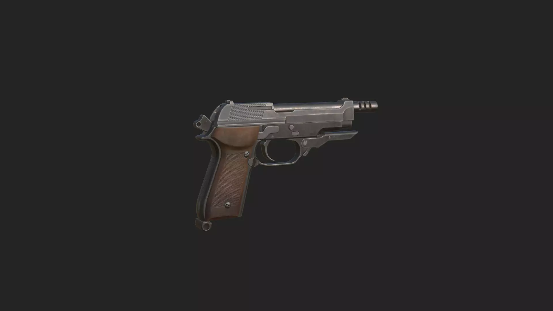 Pistol 3D Model 014 Low-poly 3D model_5