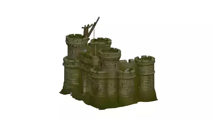 Old Castle Gate 3D Model  Medieva Low Poly PBR Texture GameReady