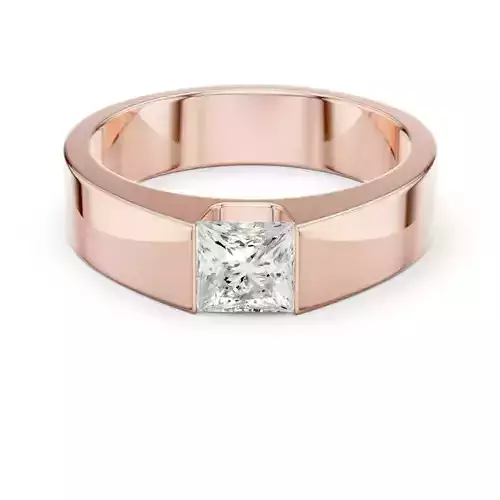 Solitaire Princess Cut Half Tension Set Engagement Ring  Video 3D print model