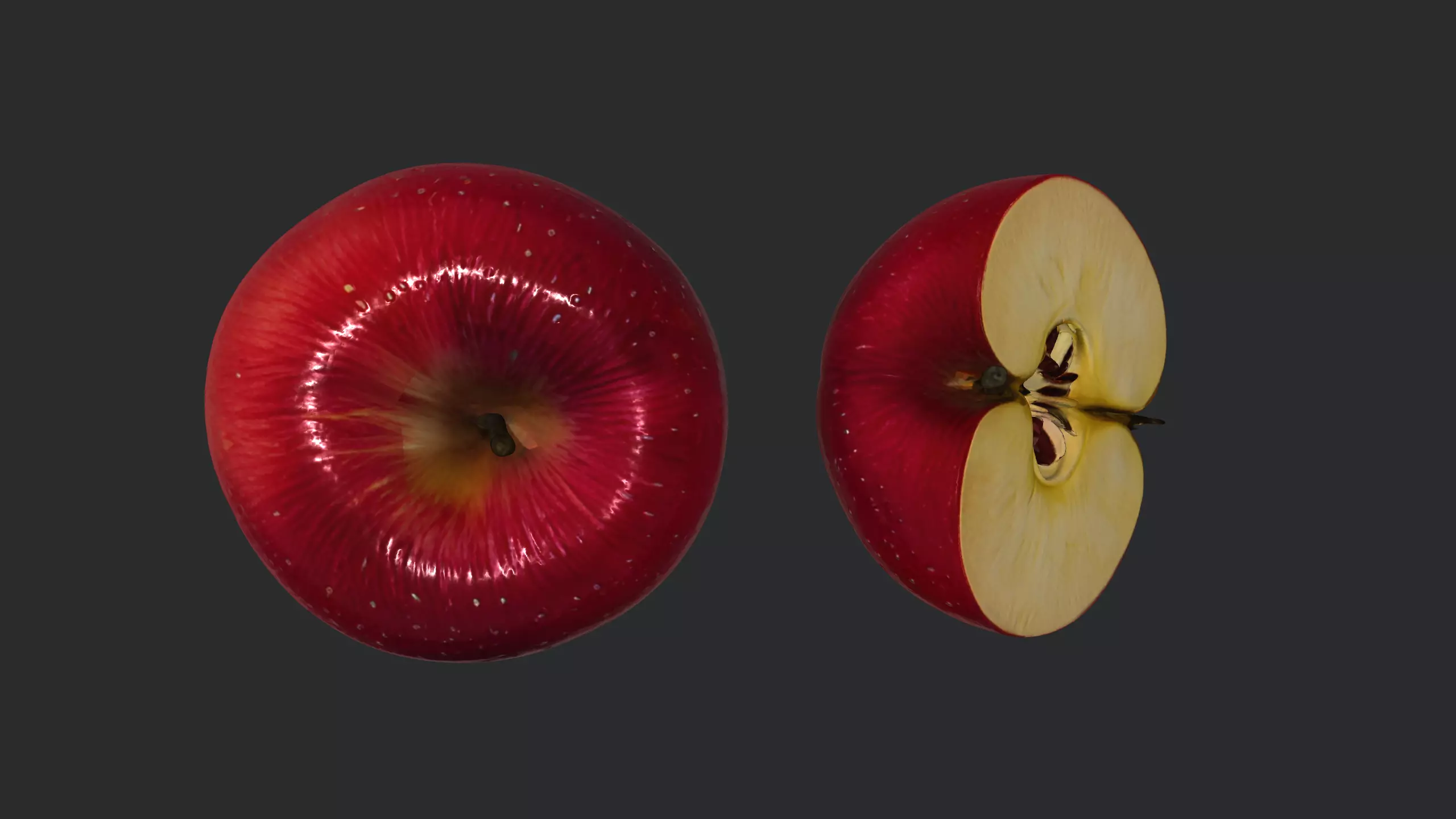 Apple 3D Model Low-poly 3D model_3