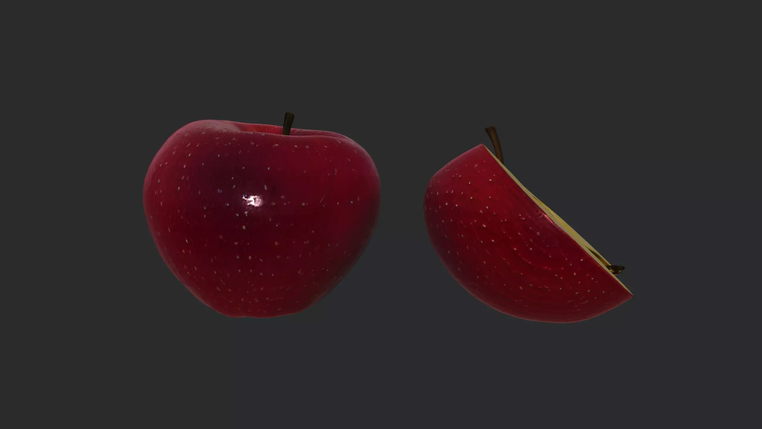 Apple 3D Model Low-poly 3D model_7