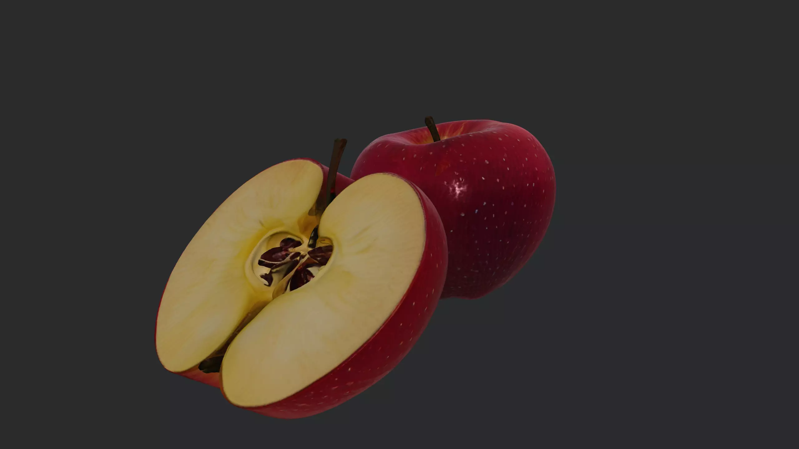 Apple 3D Model Low-poly 3D model_6