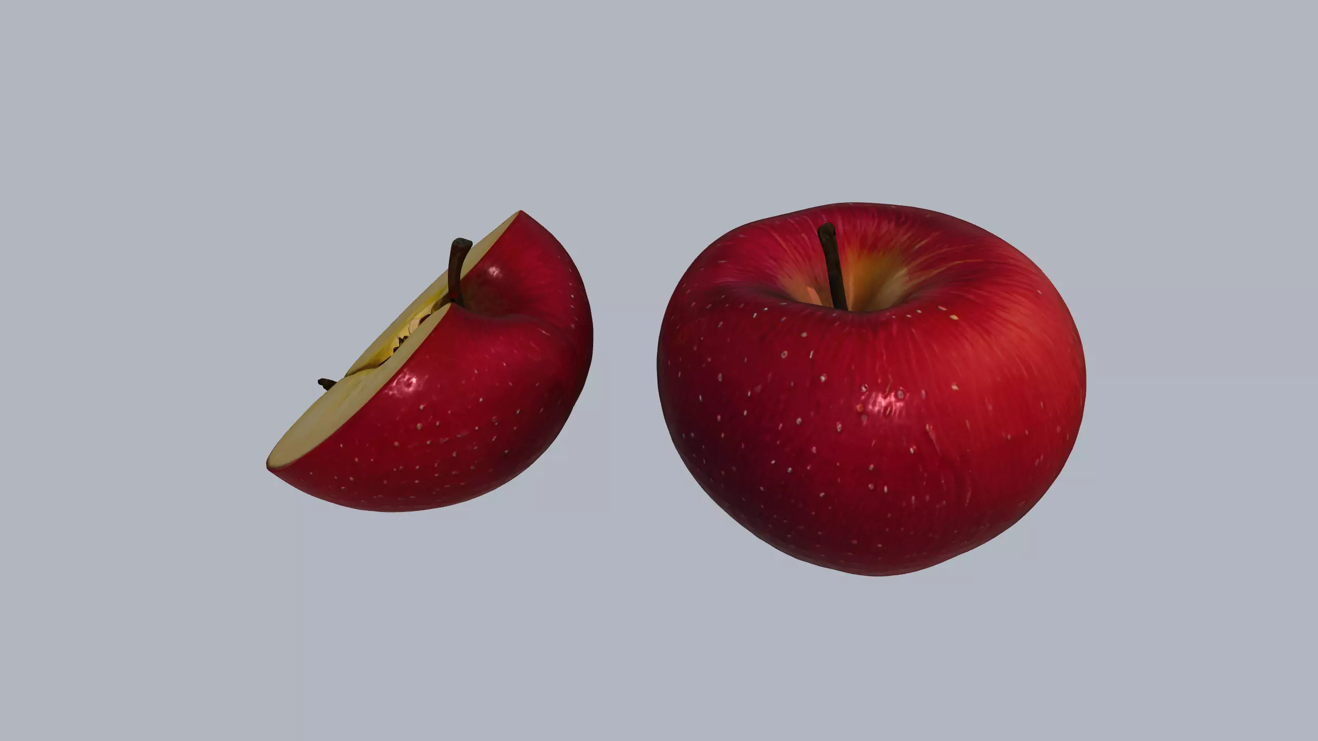 Apple 3D Model Low-poly 3D model_1