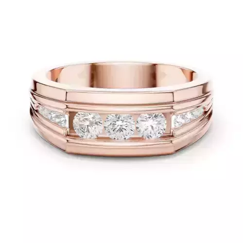 Channel Set Round Diamond Engagement Ring For Men 3DM STL Video 3D print model