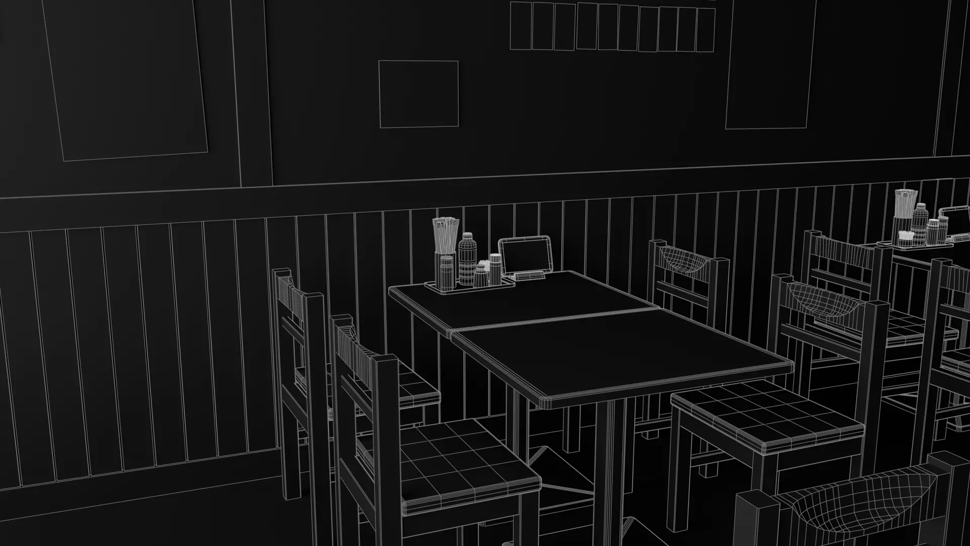Japanese Izakaya Interior Set Low-poly 3D model_16